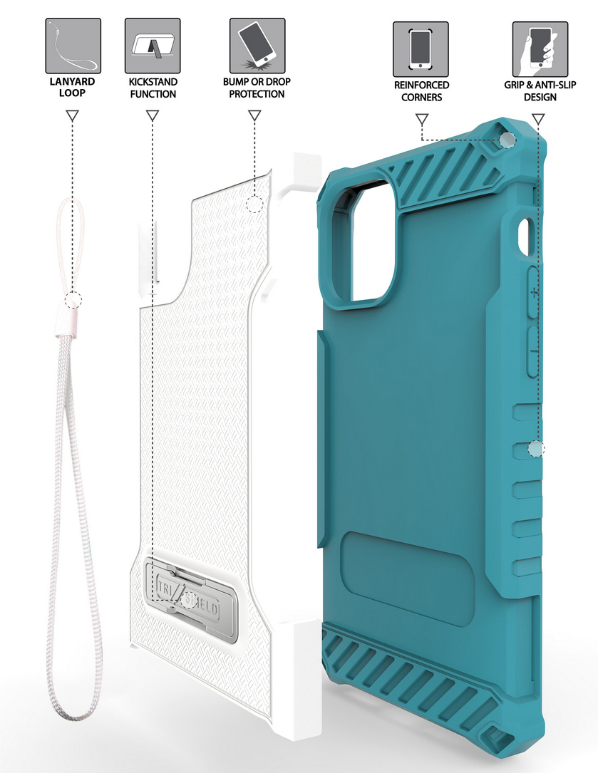 Rugged Tri-Shield Case Cover Kickstand Lanyard Strap for Apple iPhone 11 - 第 18/23 張圖片