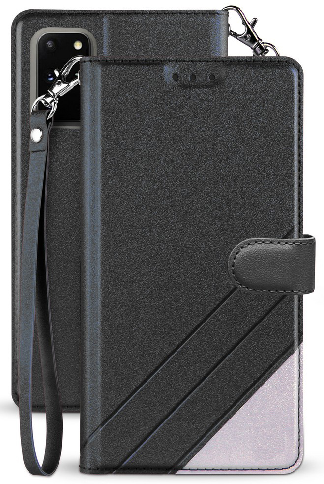 Wallet Case Credit Card Slot Cover Stand Wrist Strap for Samsung Galaxy Note 20