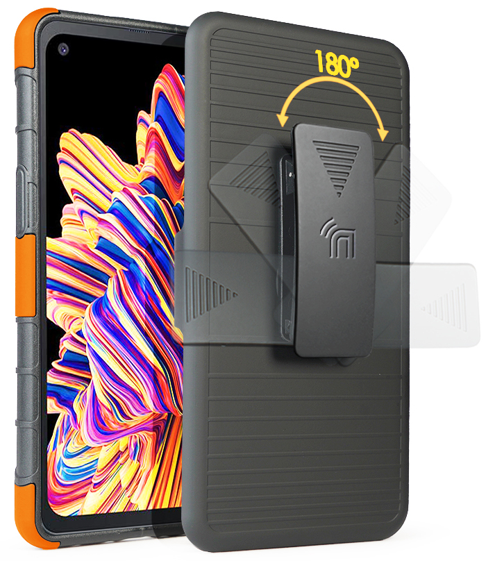 Rugged Case Stand and Belt Clip Holster for Samsung Galaxy XCover Pro (SM-G715) - Picture 21 of 27