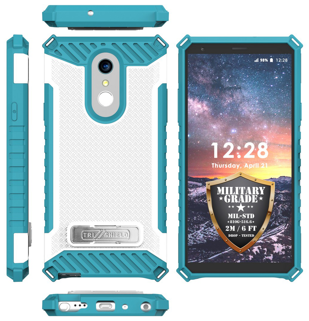 Tri-Shield Rugged Case Cover Kickstand Strap for LG Q Stylus, Stylo 4, Stylus 4 - Picture 12 of 13