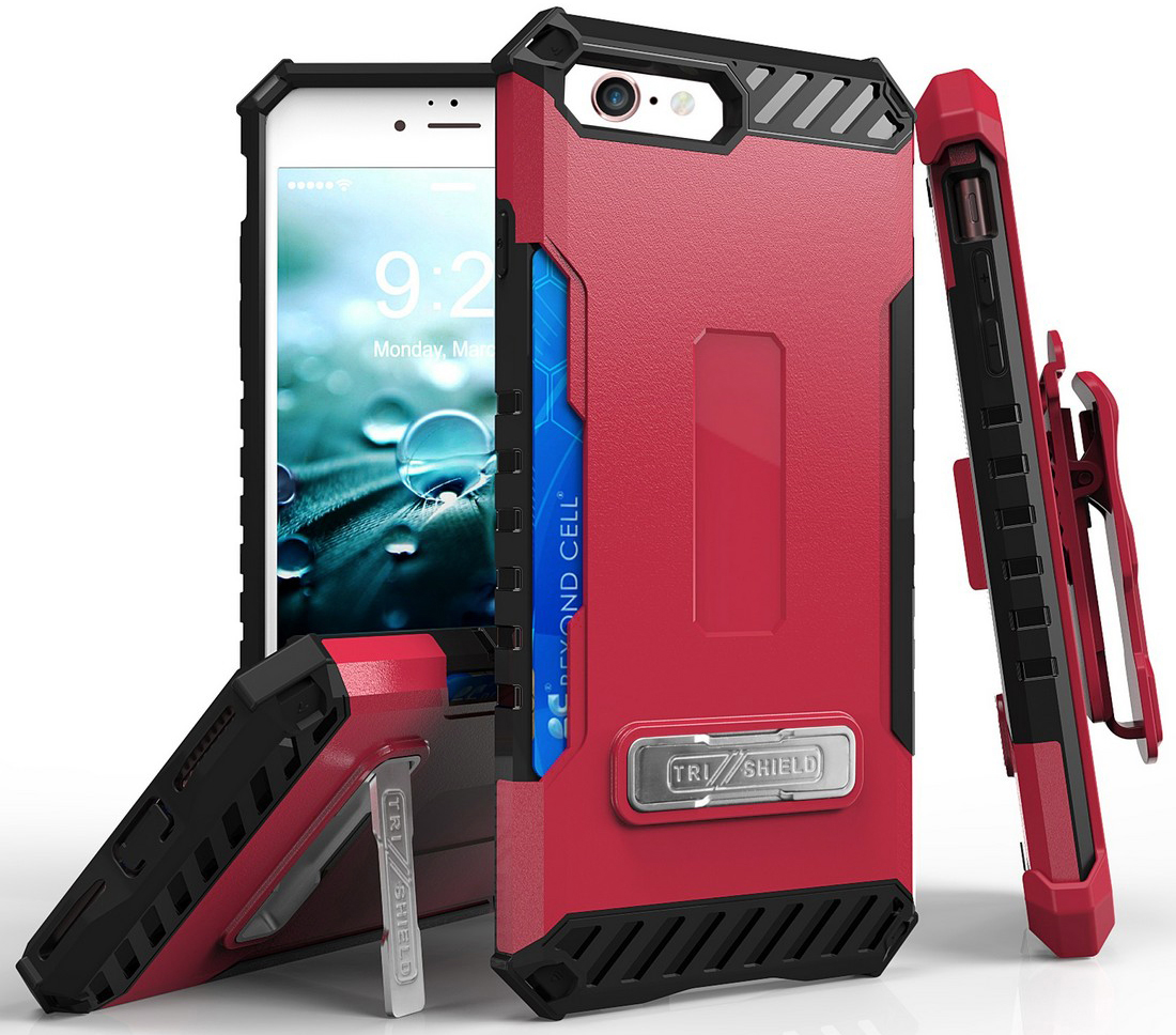 Tri-Shield Rugged Case Stand Card Slot Strap Belt Clip for iPhone SE 2022/2020 - Photo 23 sur 50