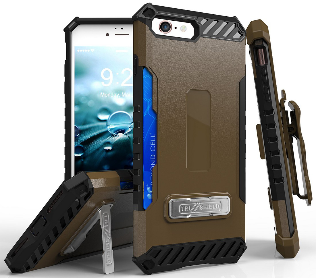 Tri-Shield Rugged Case Stand Card Slot Strap Belt Clip for iPhone SE 2022/2020 - Photo 37 sur 50