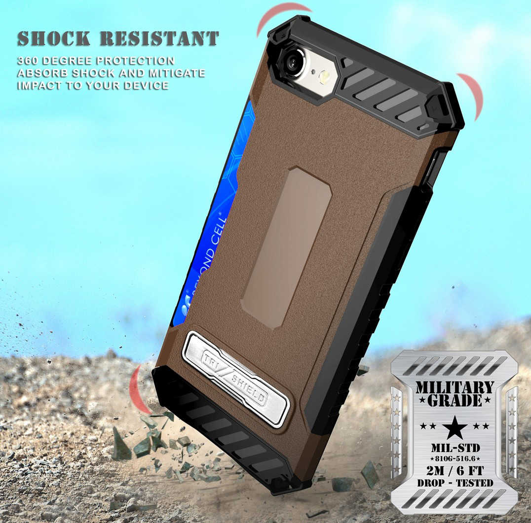 Tri-Shield Rugged Case Stand Card Slot Strap Belt Clip for iPhone SE 2022/2020 - Photo 40 sur 50