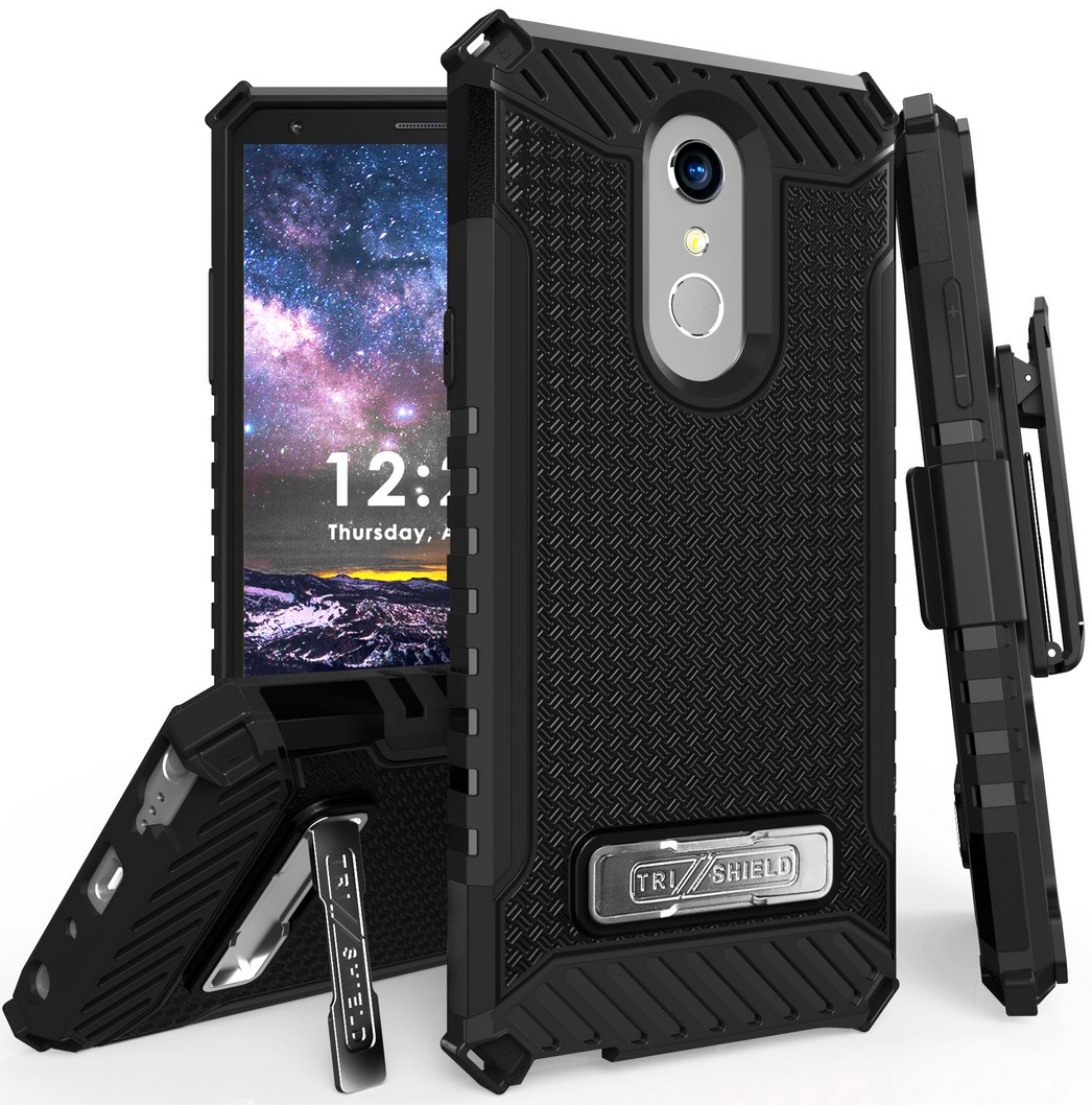 Tri-Shield Rugged Case Cover Stand + Belt Clip Holster for LG Q Stylus, Stylo 4 - Photo 7 sur 13