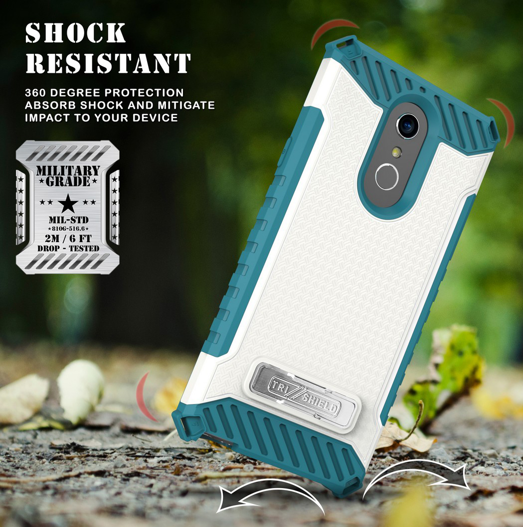 Tri-Shield Rugged Case Cover Kickstand Strap for LG Q Stylus, Stylo 4, Stylus 4 - Picture 10 of 13