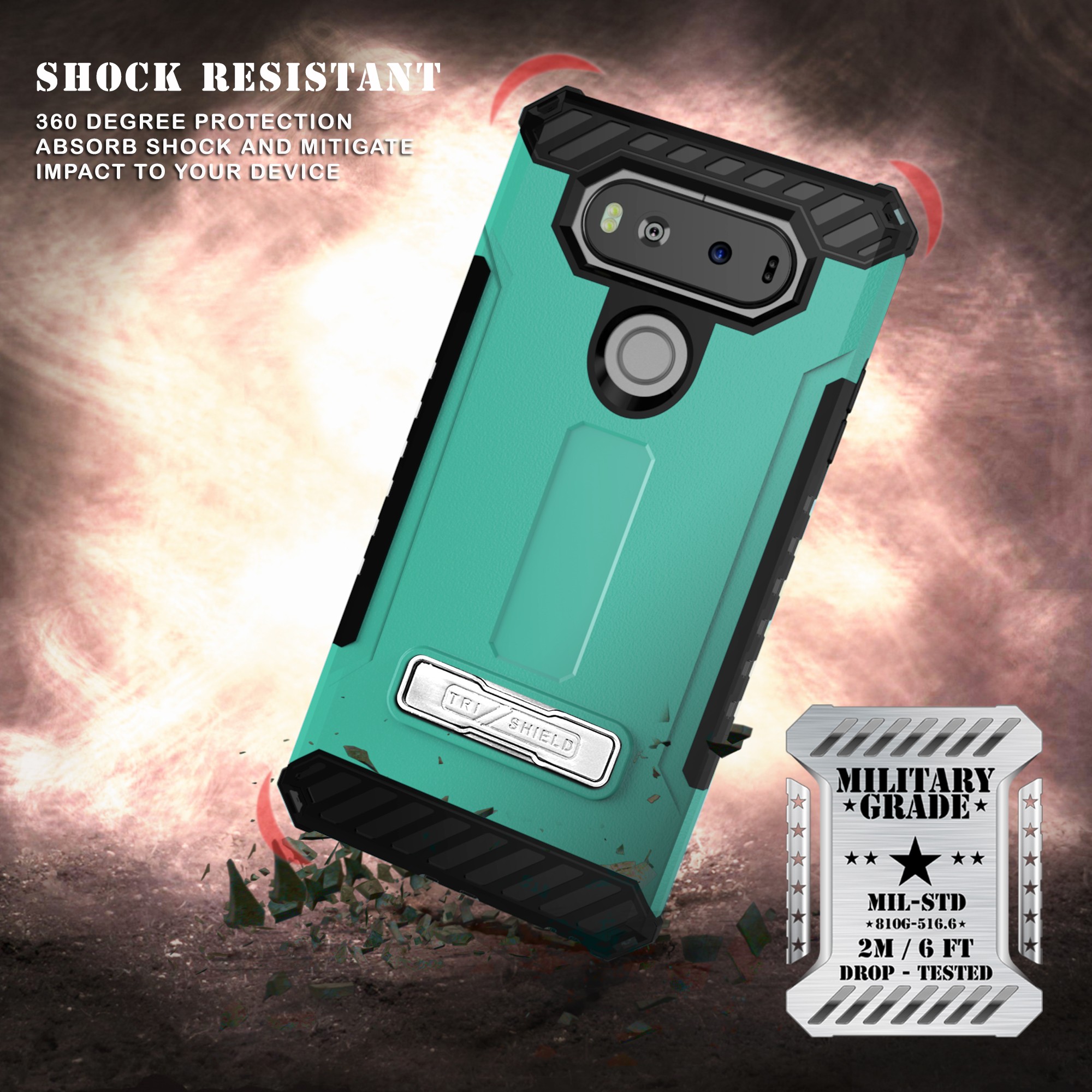 TRI-SHIELD CASE with MAGNETIC KICKSTAND + BELT CLIP HOLSTER + STRAP FOR LG V20 - Picture 32 of 44