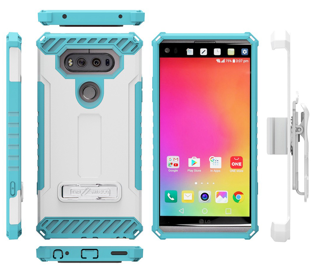 TRI-SHIELD CASE with MAGNETIC KICKSTAND + BELT CLIP HOLSTER + STRAP FOR LG V20 - Picture 40 of 44