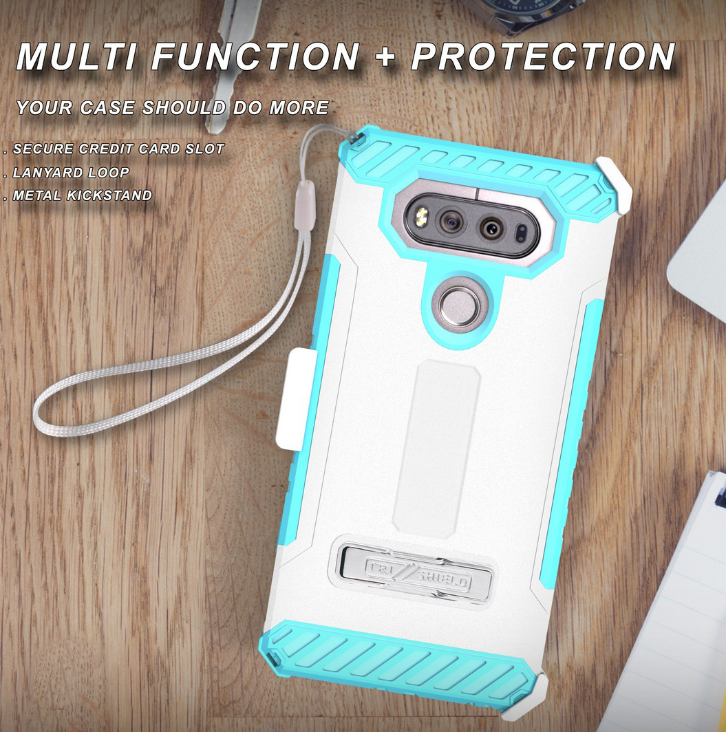 TRI-SHIELD CASE with MAGNETIC KICKSTAND + BELT CLIP HOLSTER + STRAP FOR LG V20 - Picture 44 of 44