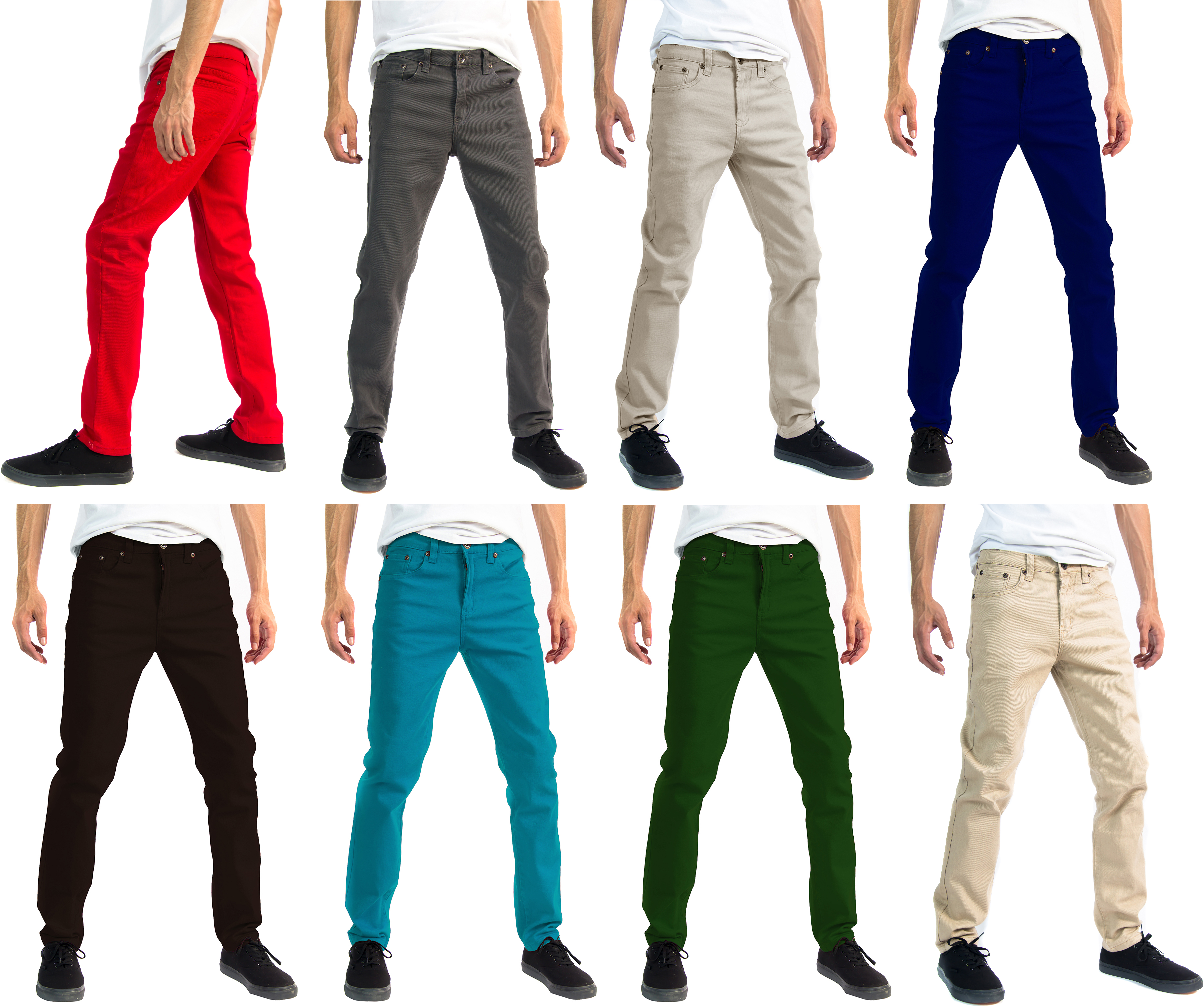 Alta Designer Fashion Mens Slim Fit Skinny Denim Jeans – Multiple Colors & Sizes