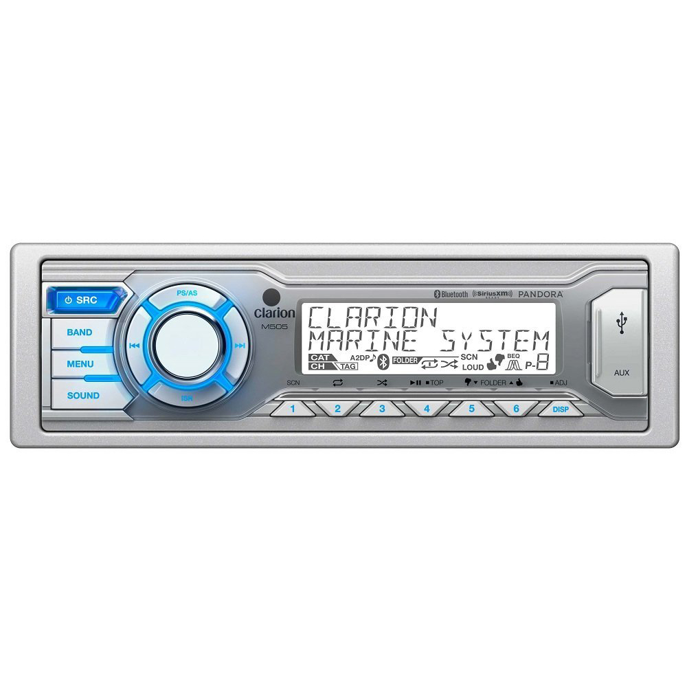 Clarion M505 Marine Digital Media Bluetooth Stereo AM/FM/Weather Band Tuner