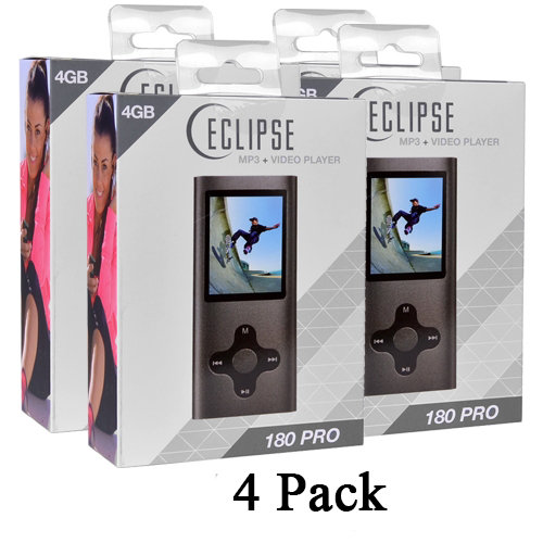 4 Pack Eclipse 180 PRO 4GB MP3 USB Music, Video Player, Voice Recorder
