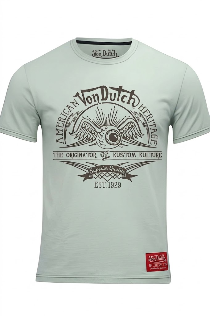 Von Dutch Authentic Logo Design Short Sleeve Men’s T-Shirt Assorted
