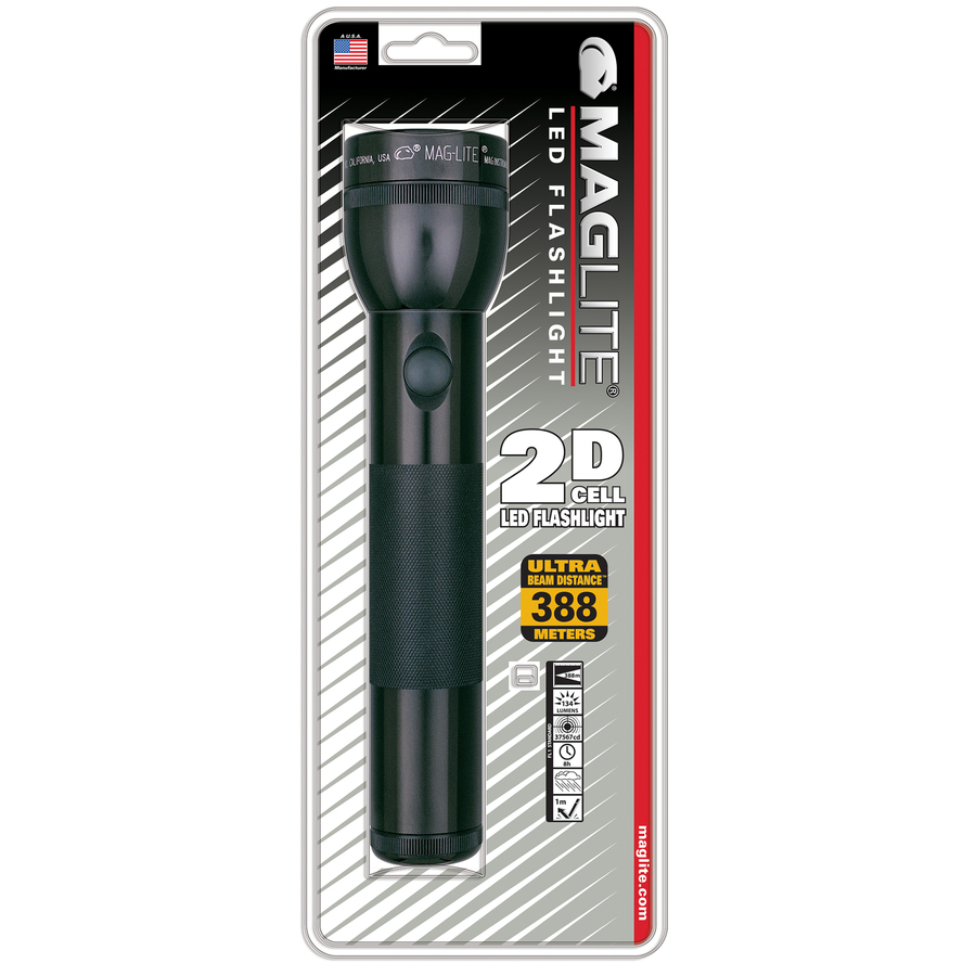 168 LUMENS Black ST2D016 Maglite LED 2-Cell D Flashlight STANDARD