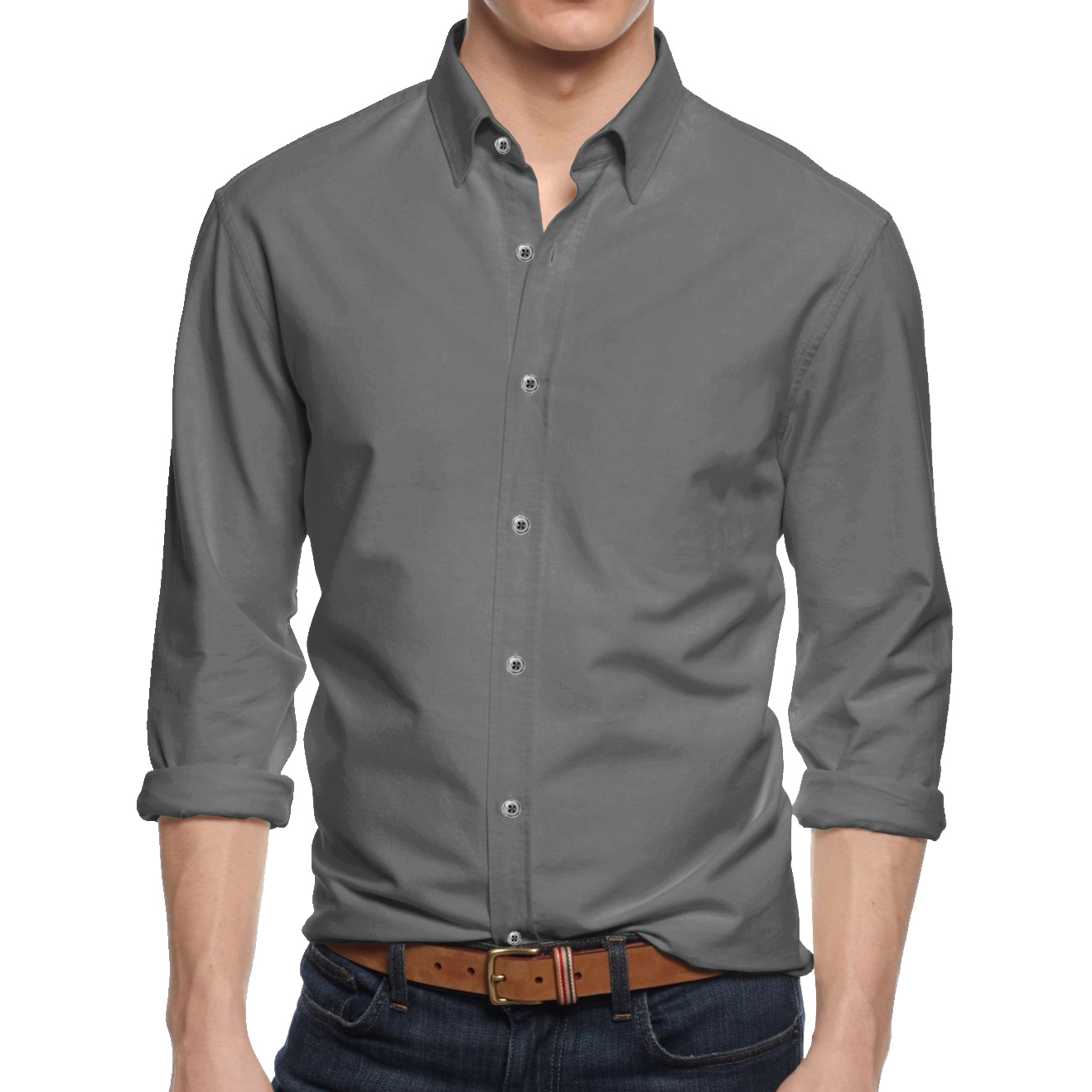 Long black cotton dress with long sleeves and collar