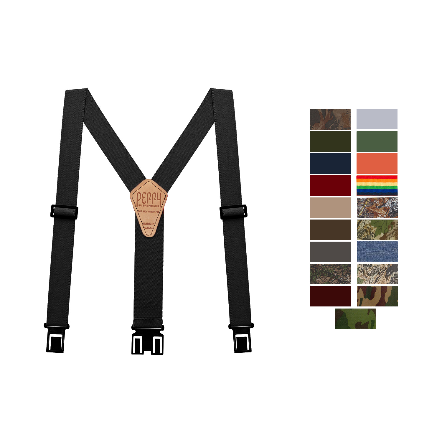 Perry HookOn Belt Suspenders The Original All Colors, Regular and