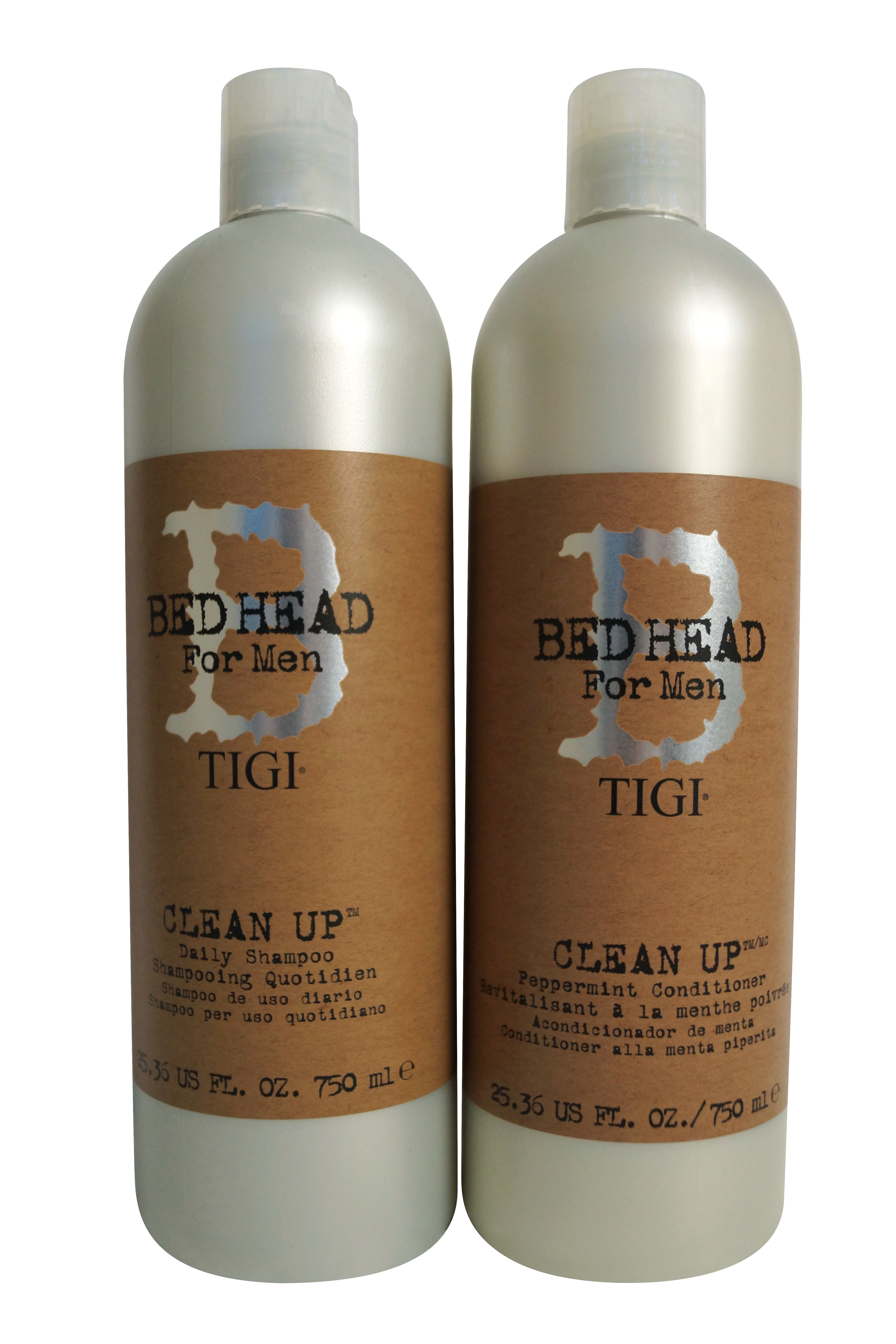 Tigi bed head men clean up cosmetic homme 1500ml set 750ml bed head men clean up Shampoo + 750ml bed head men clean up conditio (615908959222)