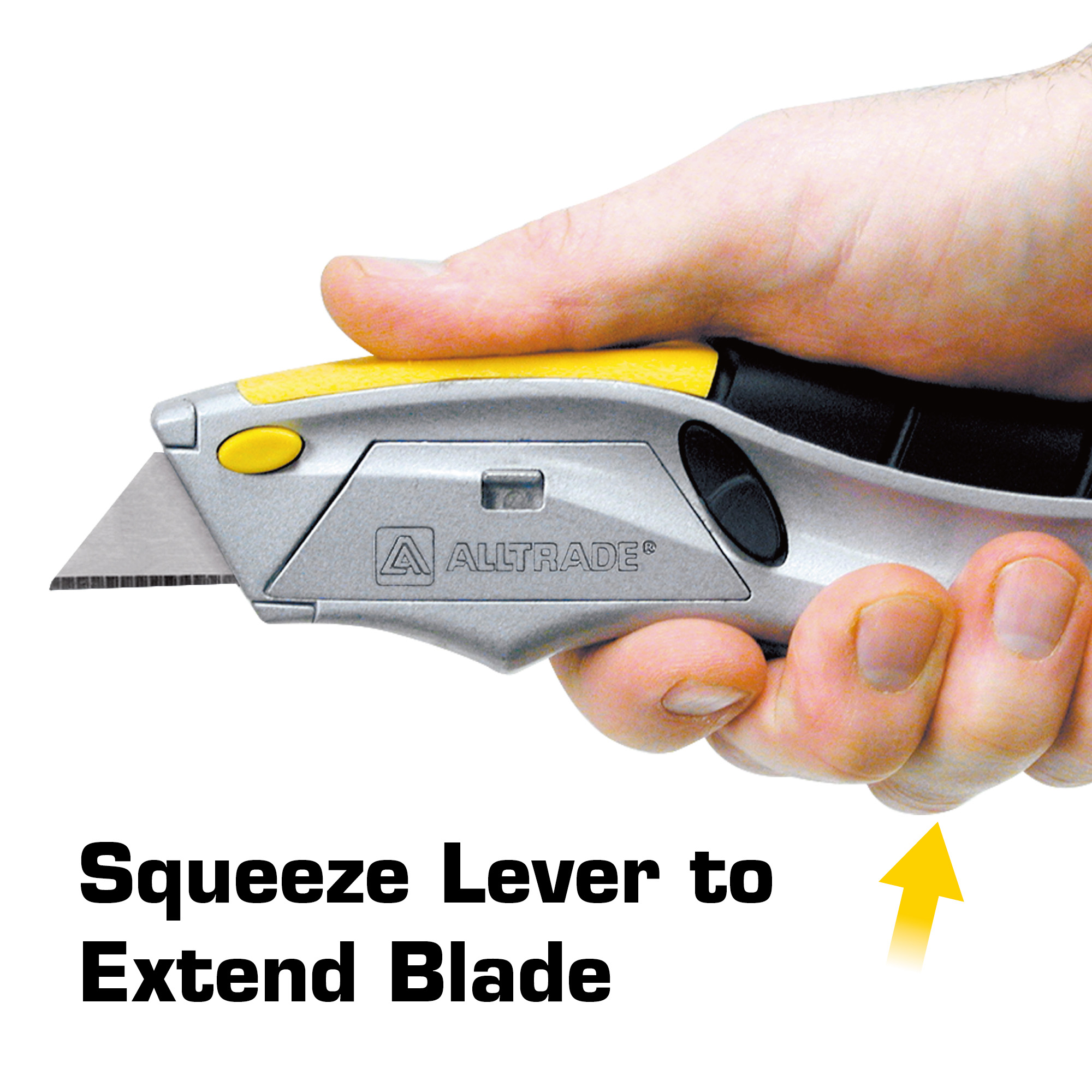 Alltrade Squeeze Knife AutoLoading Utility Knife Box Cutter w/6 Blades 150003 eBay