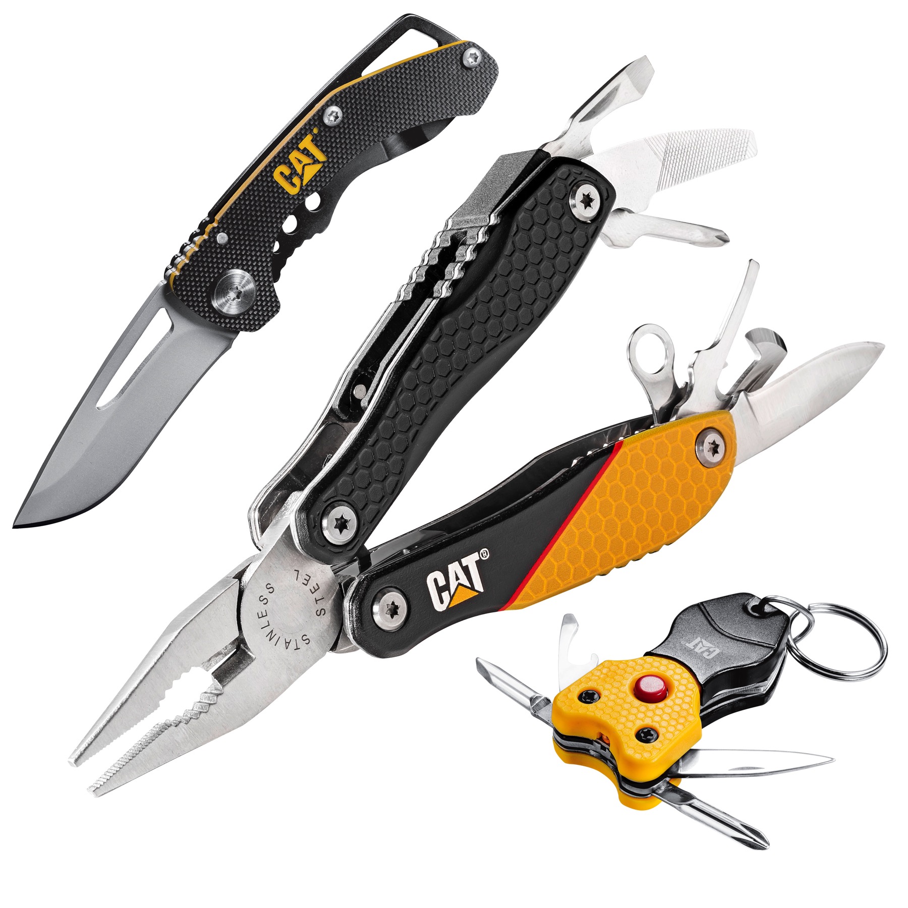 Cat 3 Piece MultiTool and Pocket Knife Gift Set Box 240192 eBay