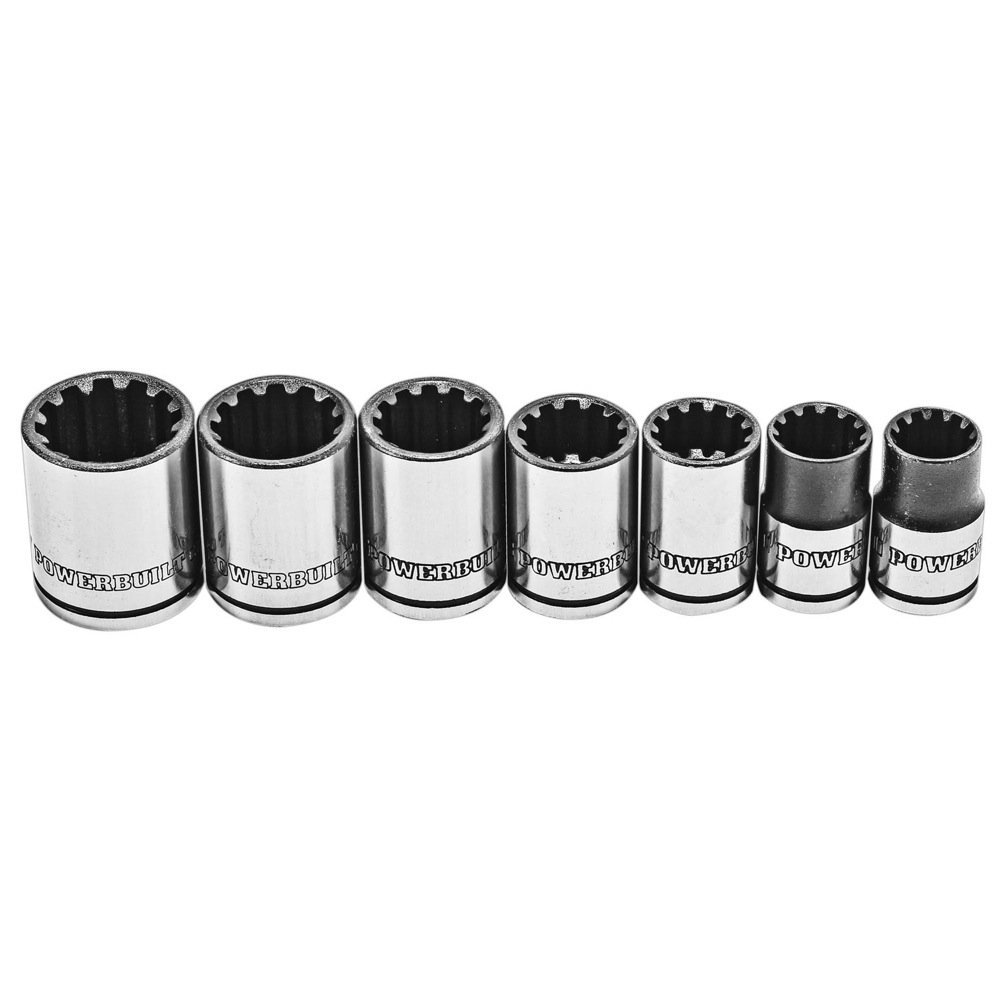 Powerbuilt 7 Pc. 3/8 in. Drive Universal MM/SAE Spline Socket Set