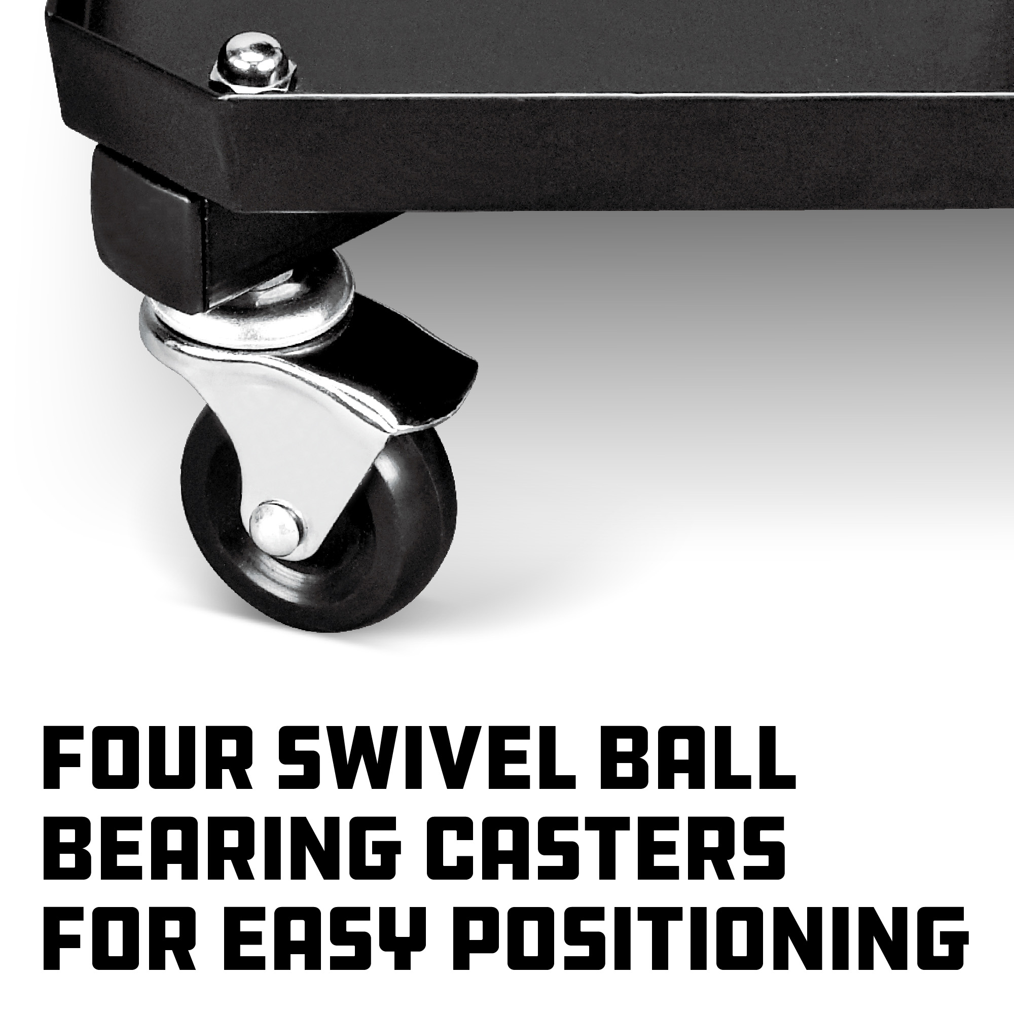 Powerbuilt Pneumatic HeightAdjustable Roller Seat with Tool Tray