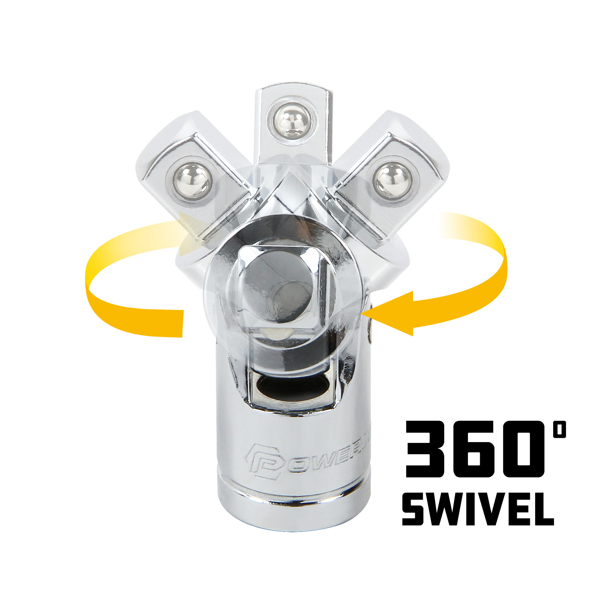 Powerbuilt 3 Pc. Universal Joint Set, 1/4 in., 3/8 in., and 1/2 in. Drive - Picture 3 of 5
