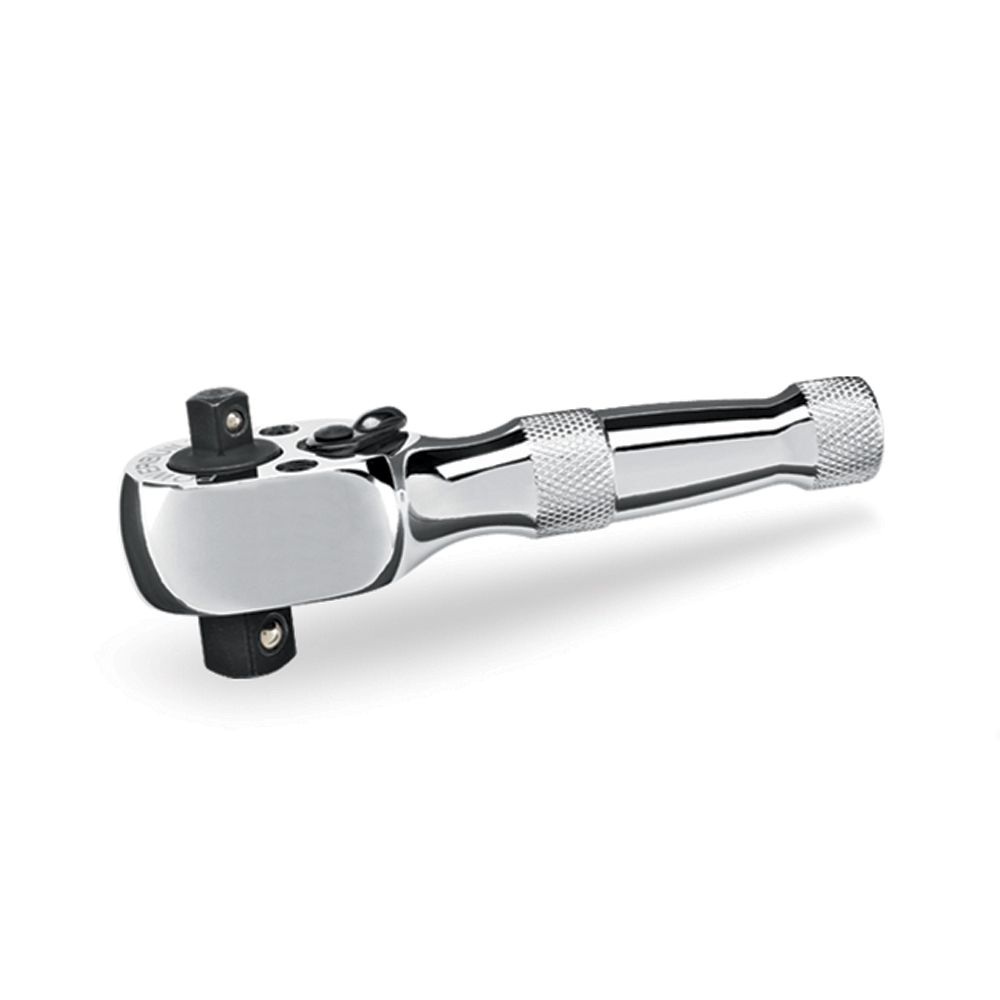 Powerbuilt 1/4Inch x 3/8Inch Drive Stubby Dual Head Ratchet Handle