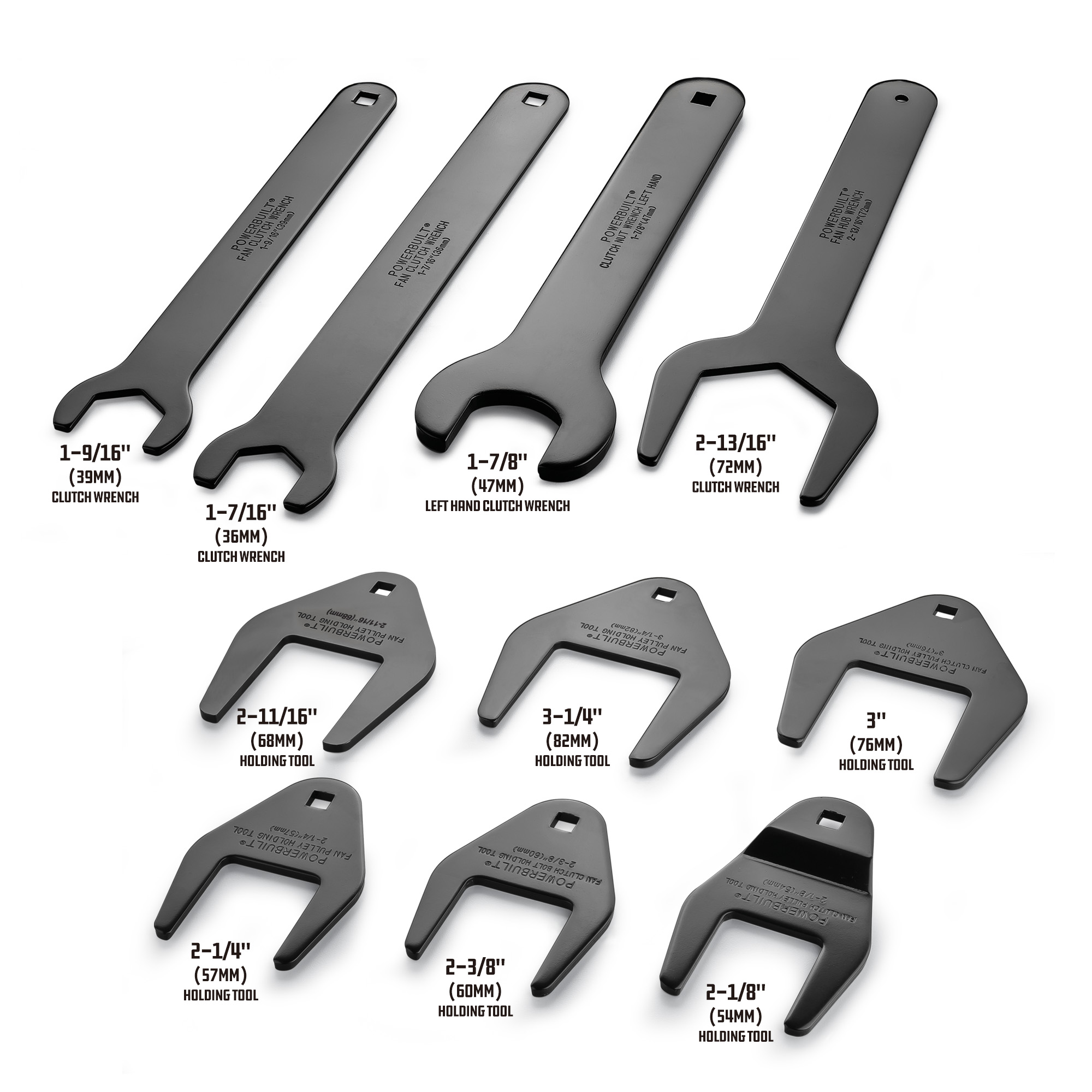 Powerbuilt 10 Piece Master Fan Clutch Wrench Set Kit 127 647814 eBay