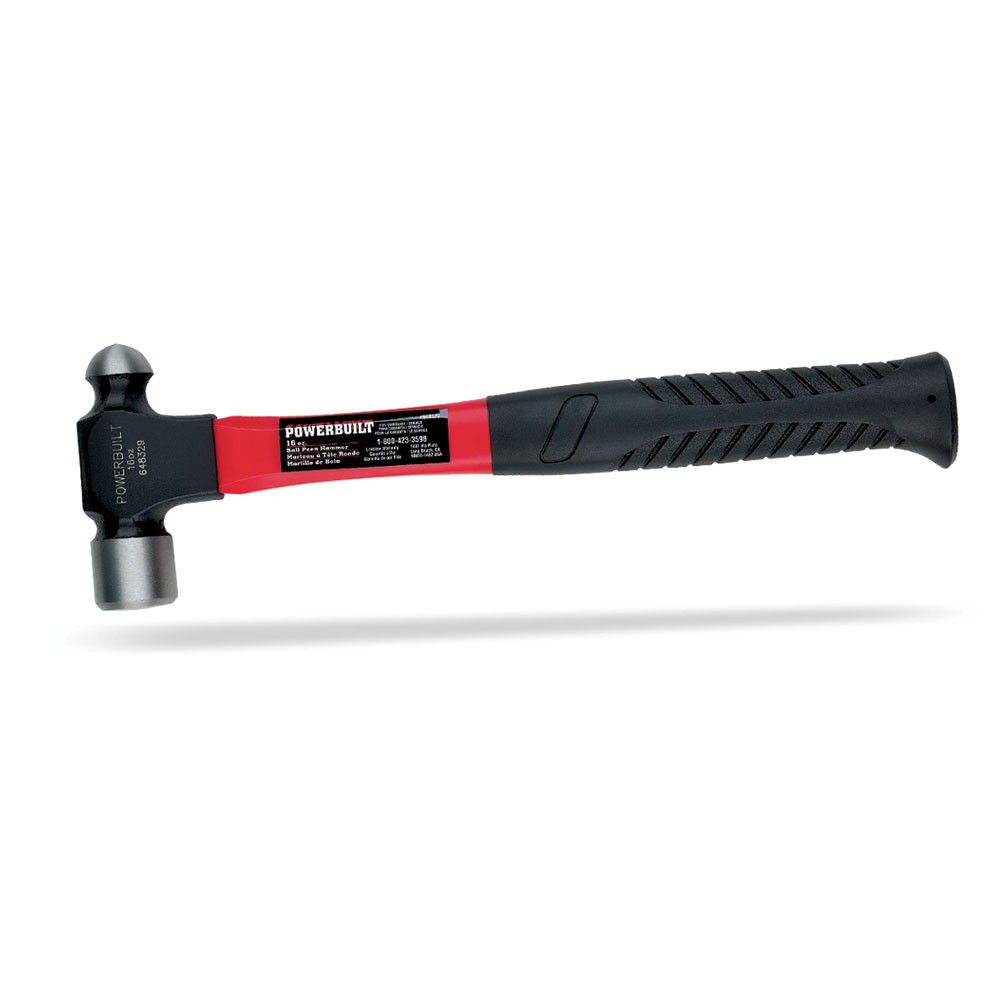 Powerbuilt 16 oz. BallPeen Hammer with Fiberglass Handle 648329
