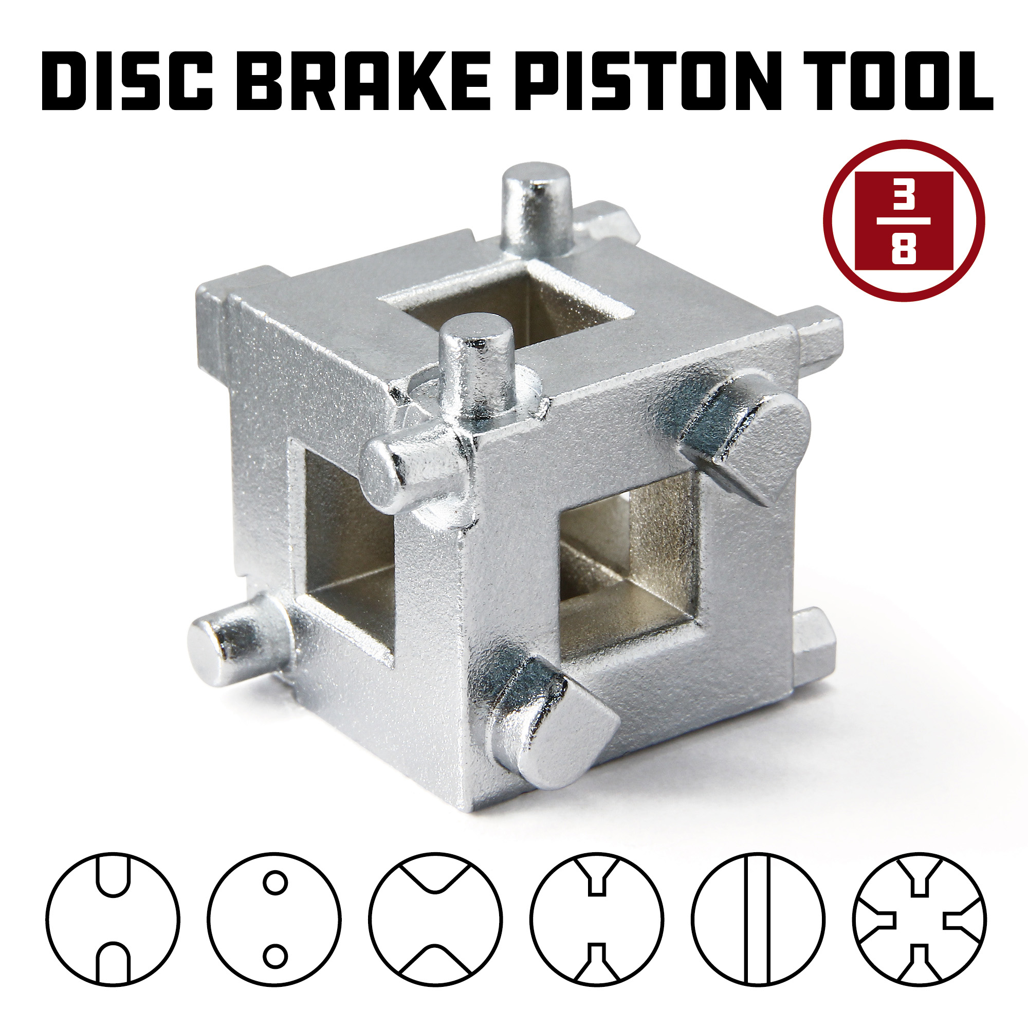 Powerbuilt Rear Disc Brake Piston Cube Tool for 3/8" Drive Tool 648410 eBay