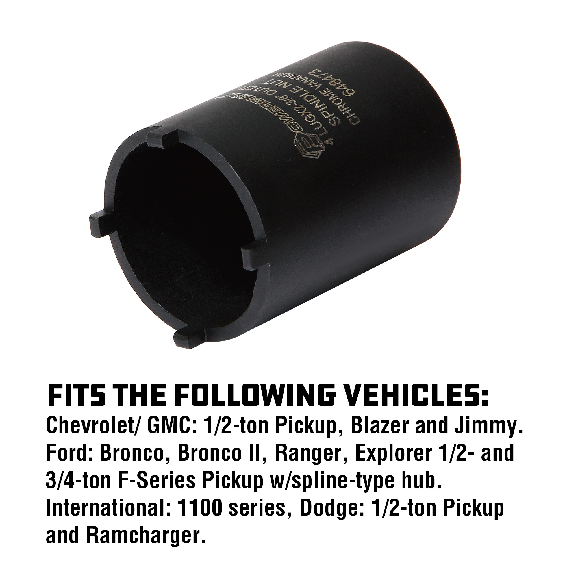 Powerbuilt Spindle Nut Socket 4 Lugs Chevy, GMC, Dodge & Ford 648473