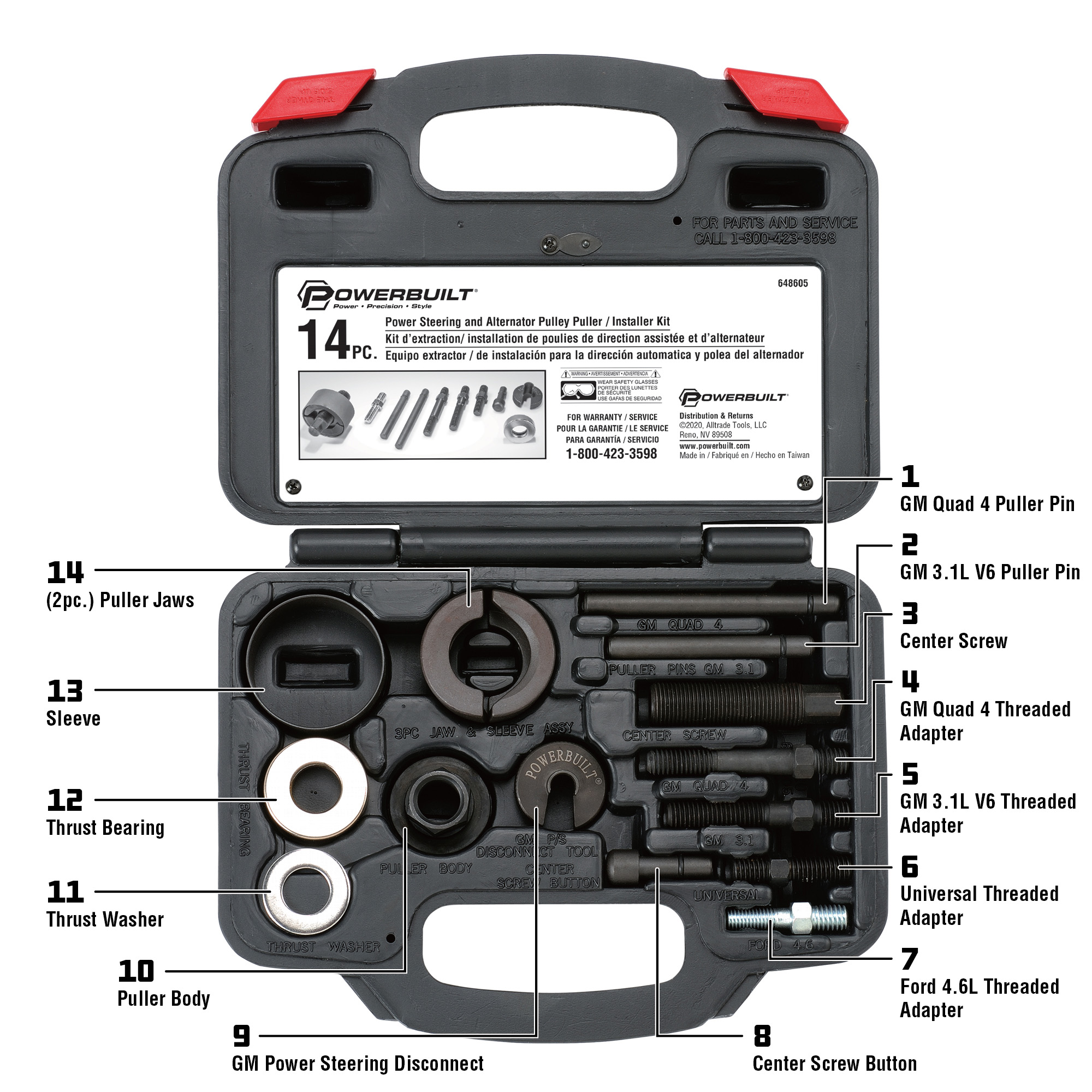 Powerbuilt Power Steering And Alternator Pulley Puller Installer Kit