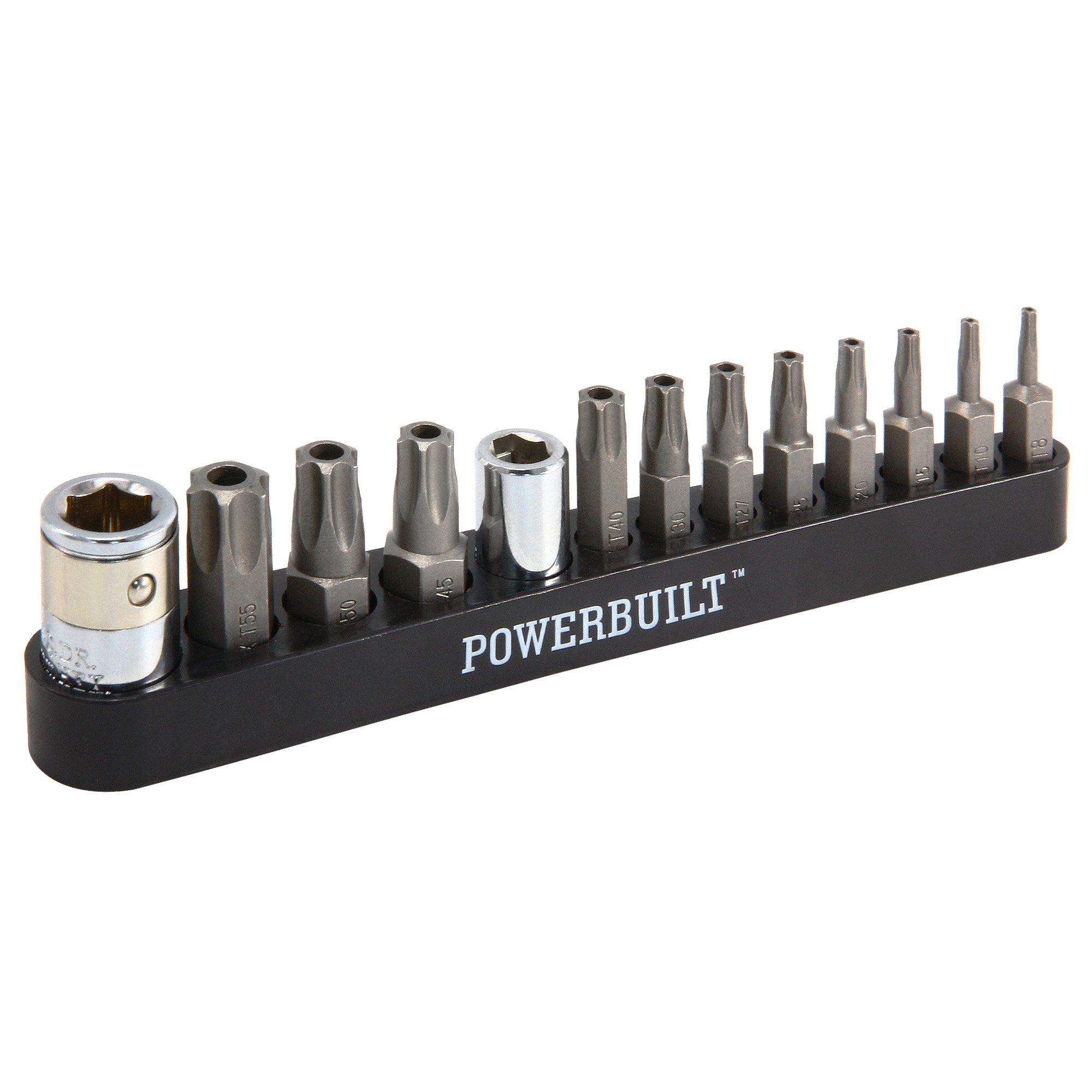 Powerbuilt 13 Pc. Tamper Resistant Star Bit Set, Tamper Torx Bits, T10