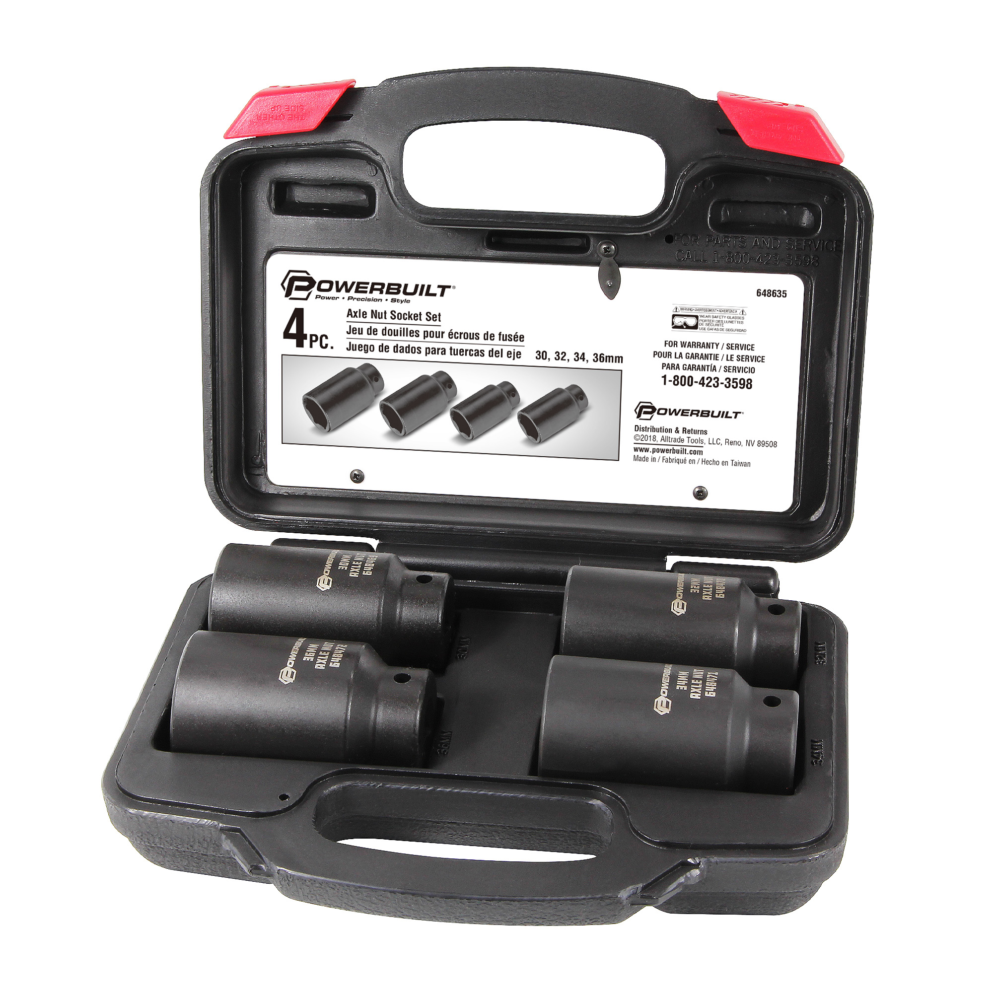Powerbuilt 4 Piece Axle Nut Socket Set Kit 10 648635 eBay