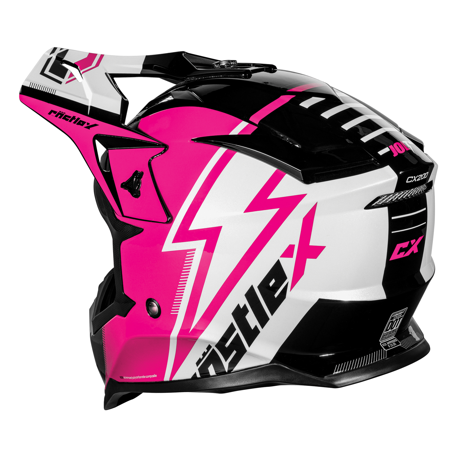 Adult Castle X MX Helmet Off Road ATV UTV CX200 JOLT DOT Approved - Picture 10 of 17