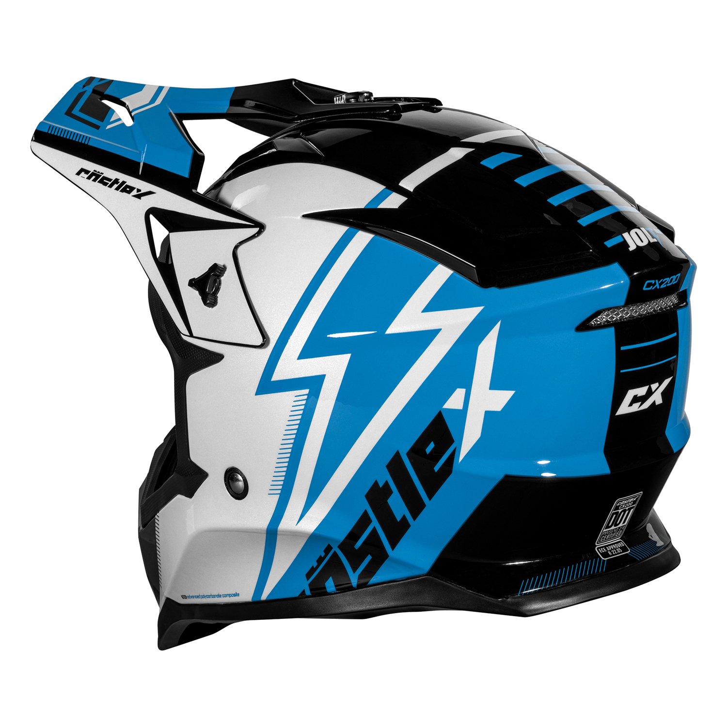 Adult Castle X MX Helmet Off Road ATV UTV CX200 JOLT DOT Approved - Picture 13 of 17