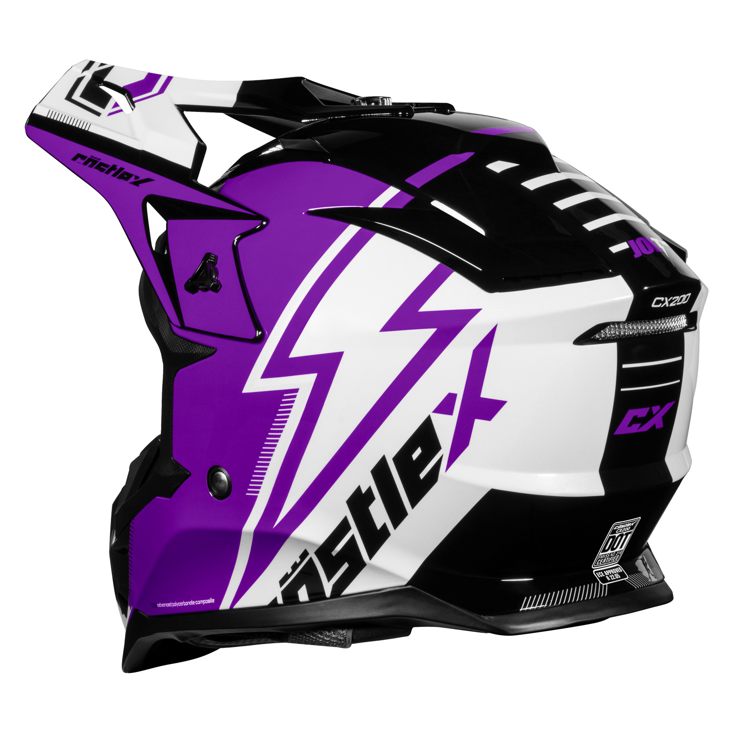 Adult Castle X MX Helmet Off Road ATV UTV CX200 JOLT DOT Approved - Picture 7 of 17