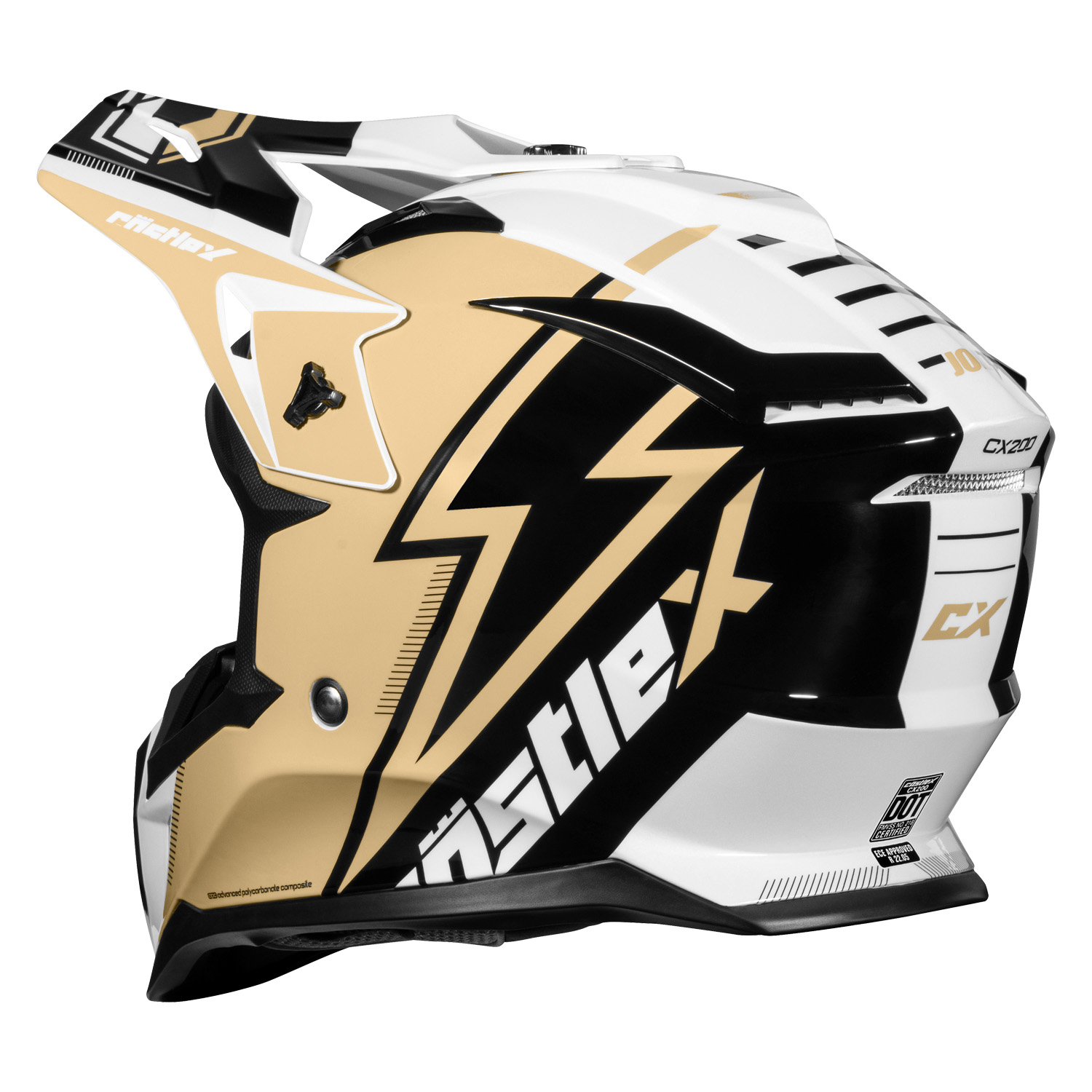 Adult Castle X MX Helmet Off Road ATV UTV CX200 JOLT DOT Approved - Picture 16 of 17