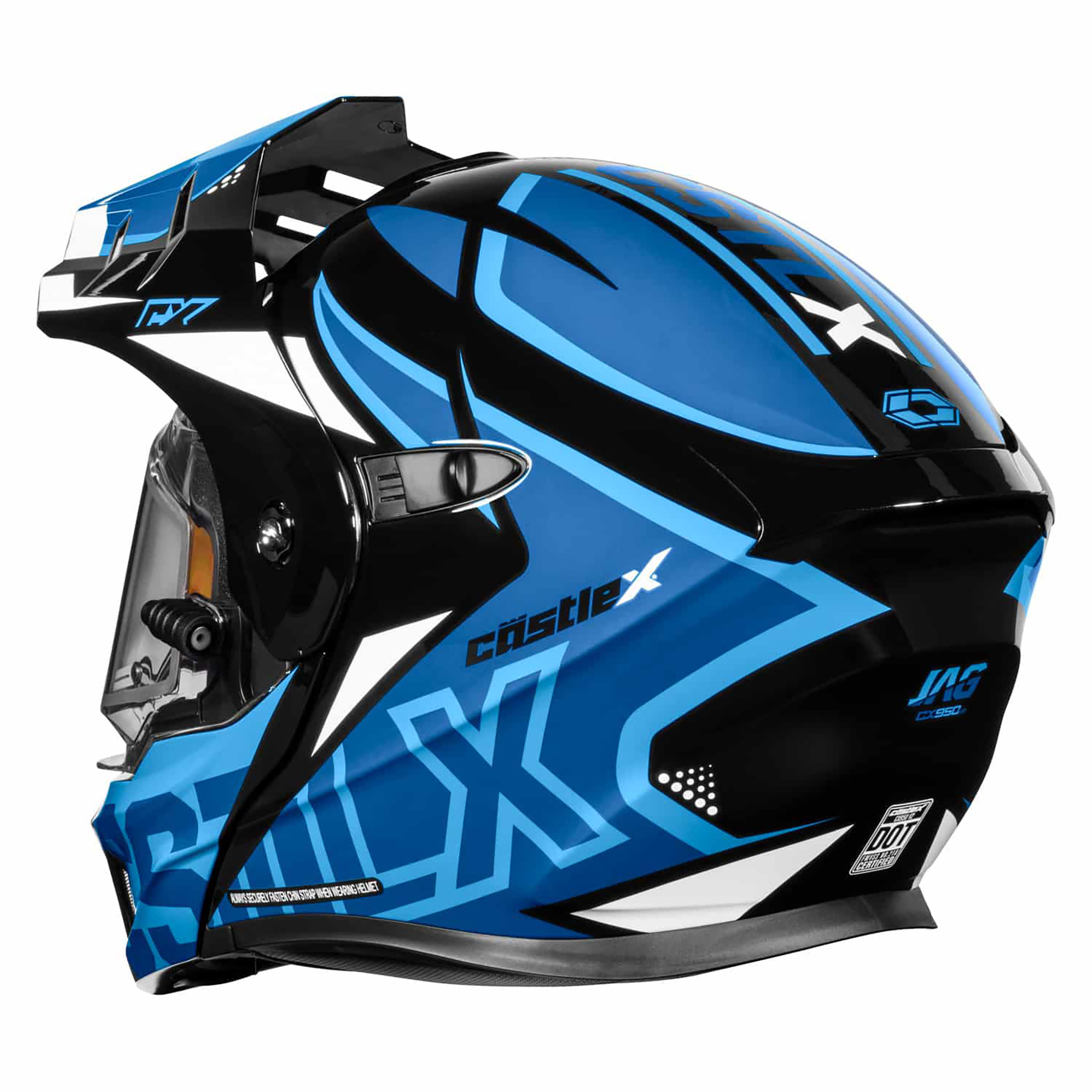 Adult Castle X CX950 V2 Dual Sport Modular Snowmobile Helmet Heated Shield - Picture 33 of 64