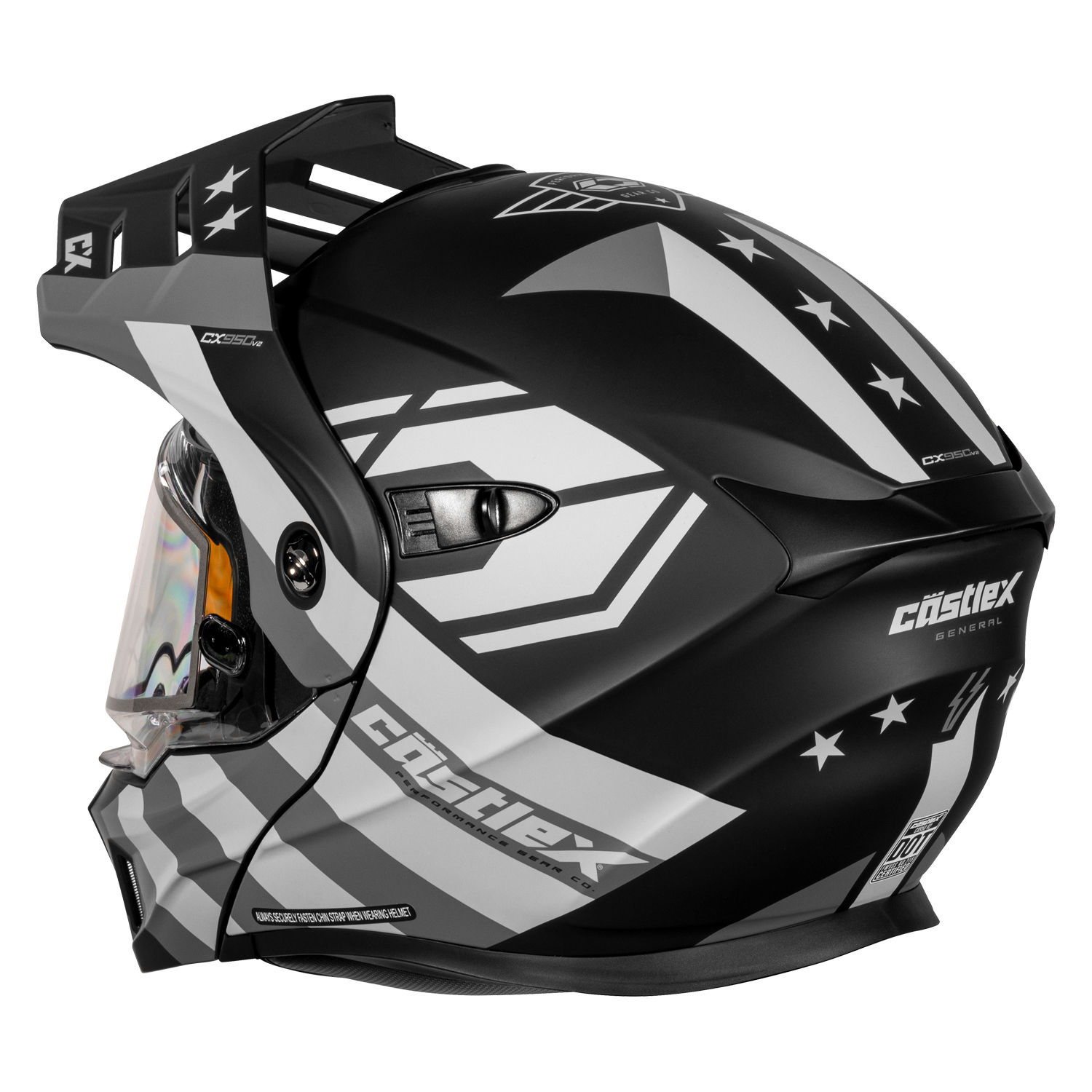 Adult Castle X CX950 V2 Dual Sport Modular Snowmobile Helmet Dual Lens Shield - Picture 27 of 54