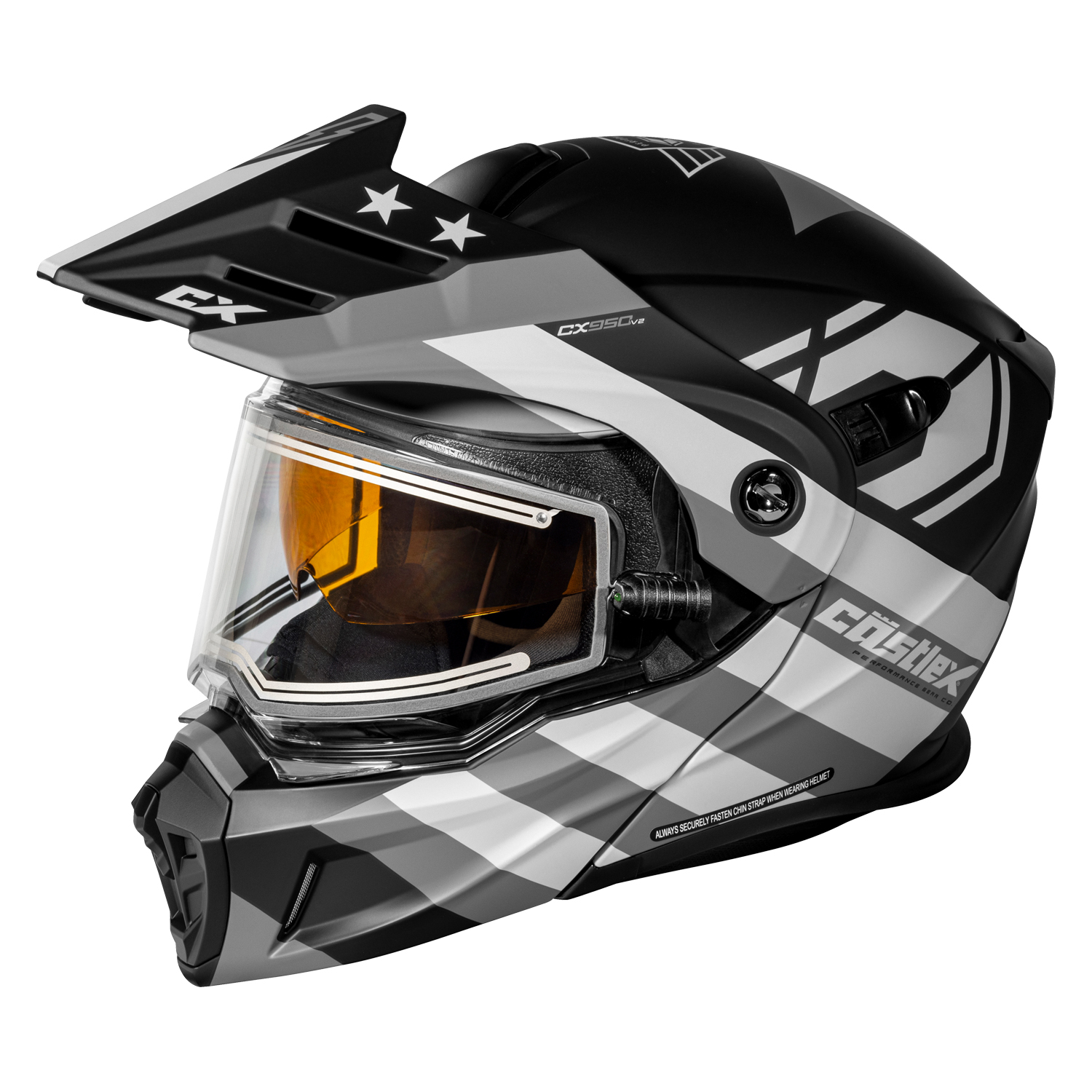 Adult Castle X CX950 V2 Dual Sport Modular Snowmobile Helmet Heated Shield - Picture 27 of 64