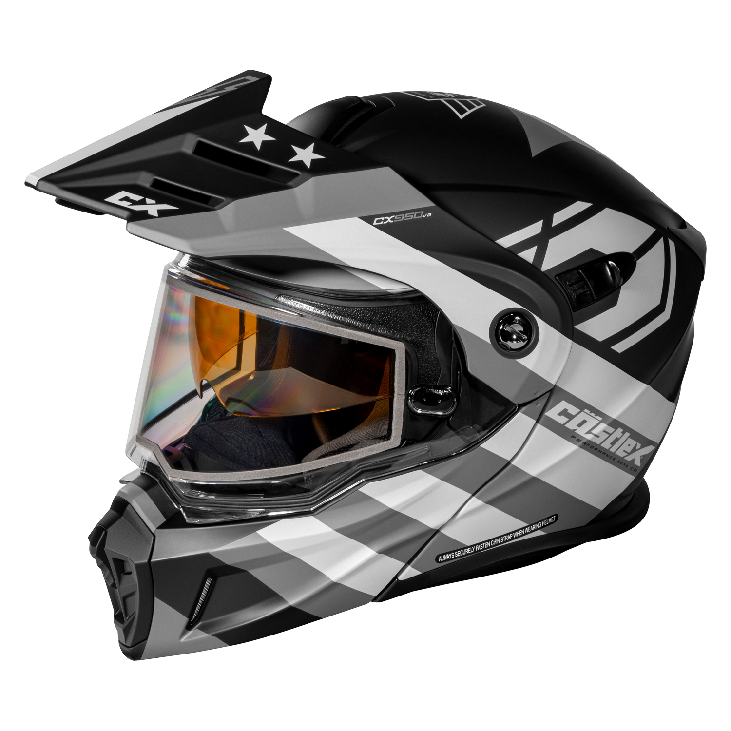 Adult Castle X CX950 V2 Dual Sport Modular Snowmobile Helmet Dual Lens Shield - Picture 25 of 54