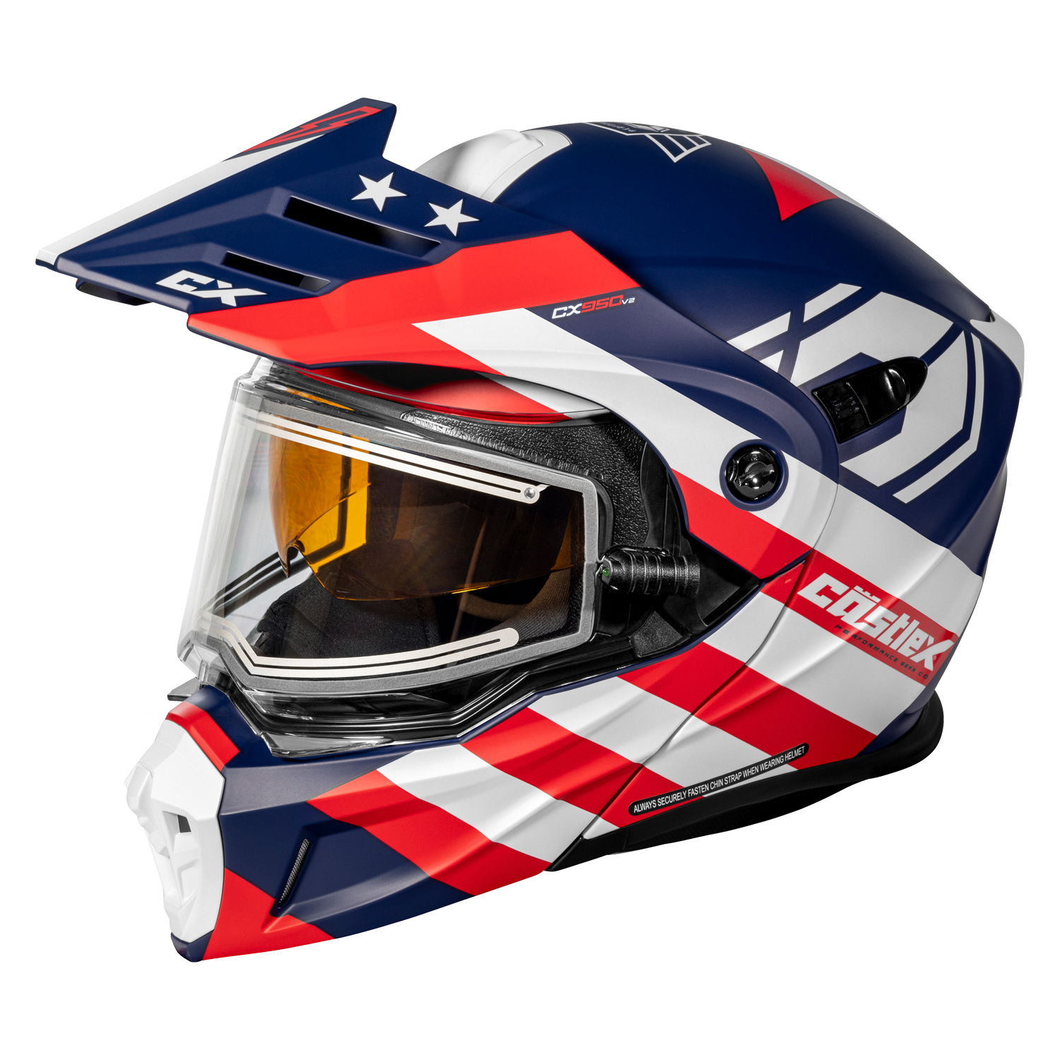 Adult Castle X CX950 V2 Dual Sport Modular Snowmobile Helmet Heated Shield - Picture 29 of 64