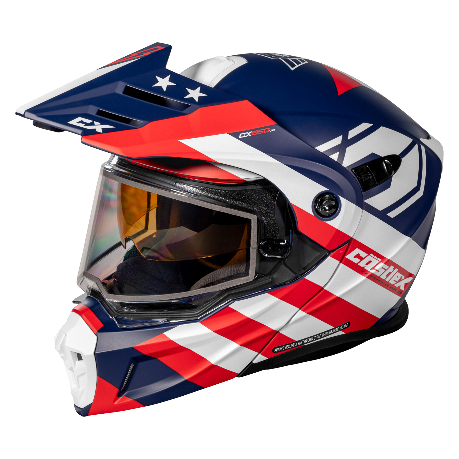 Adult Castle X CX950 V2 Dual Sport Modular Snowmobile Helmet Dual Lens Shield - Picture 29 of 54