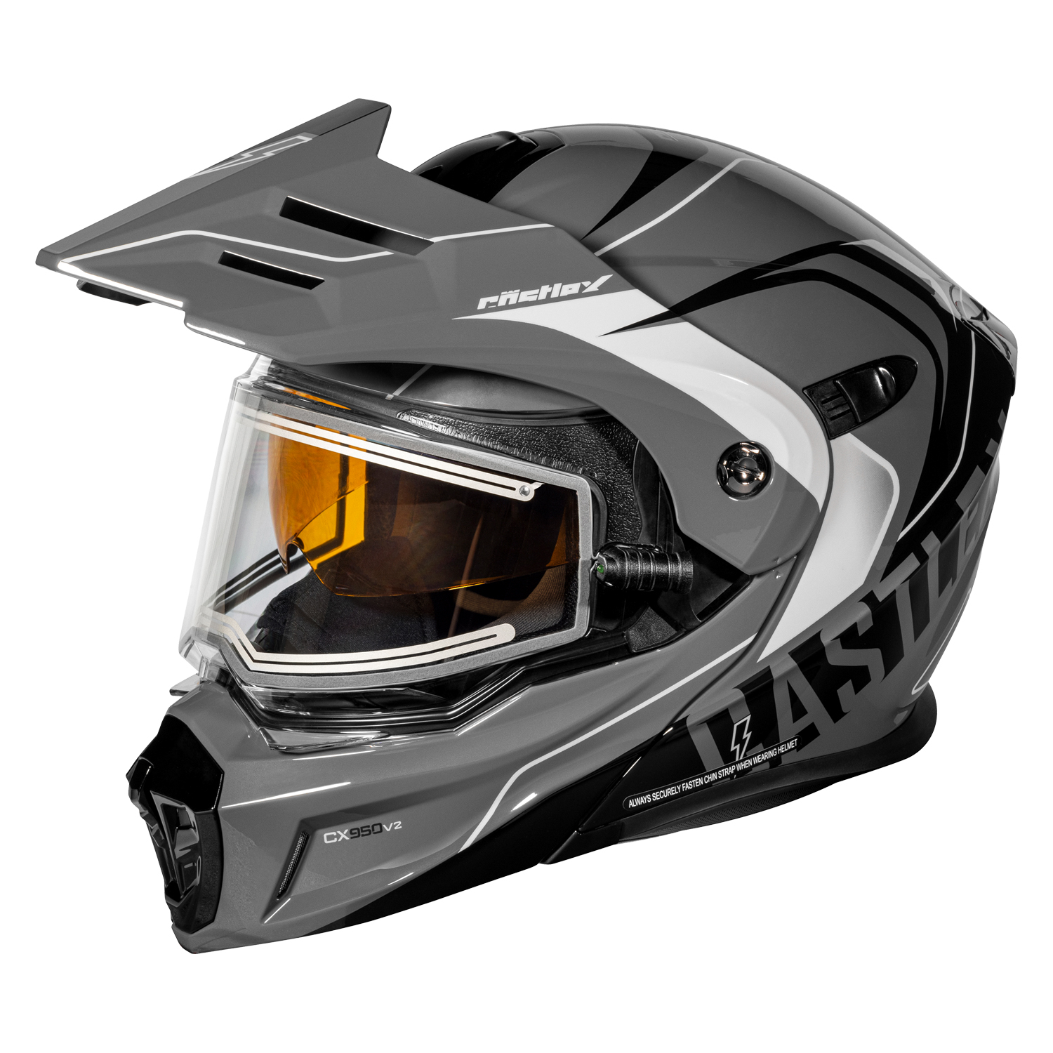 Adult Castle X CX950 V2 Dual Sport Modular Snowmobile Helmet Heated Shield - Picture 47 of 64