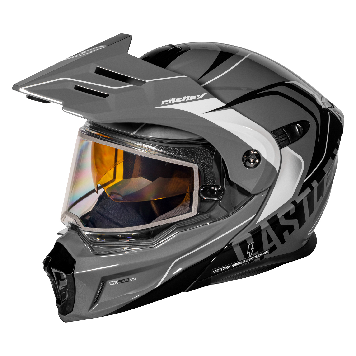 Adult Castle X CX950 V2 Dual Sport Modular Snowmobile Helmet Dual Lens Shield - Picture 37 of 54