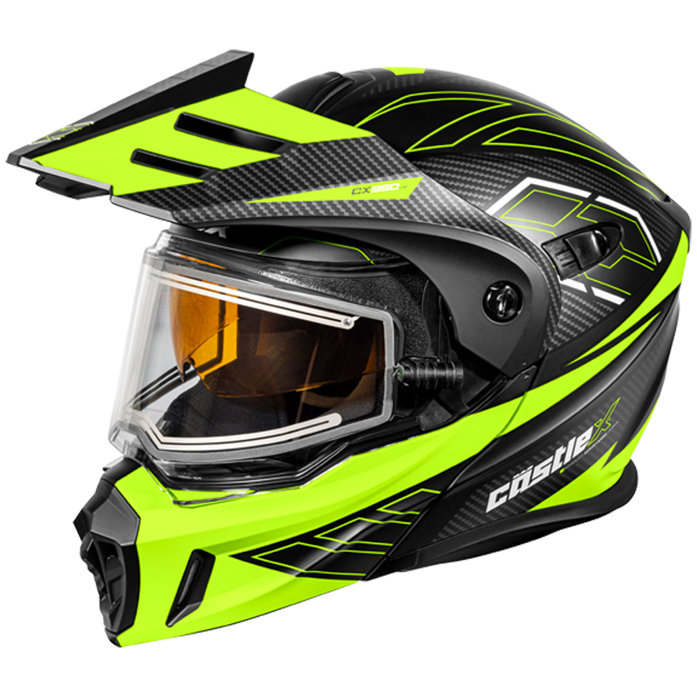 Adult Castle X CX950 V2 Dual Sport Modular Snowmobile Helmet Heated Shield - Picture 11 of 64