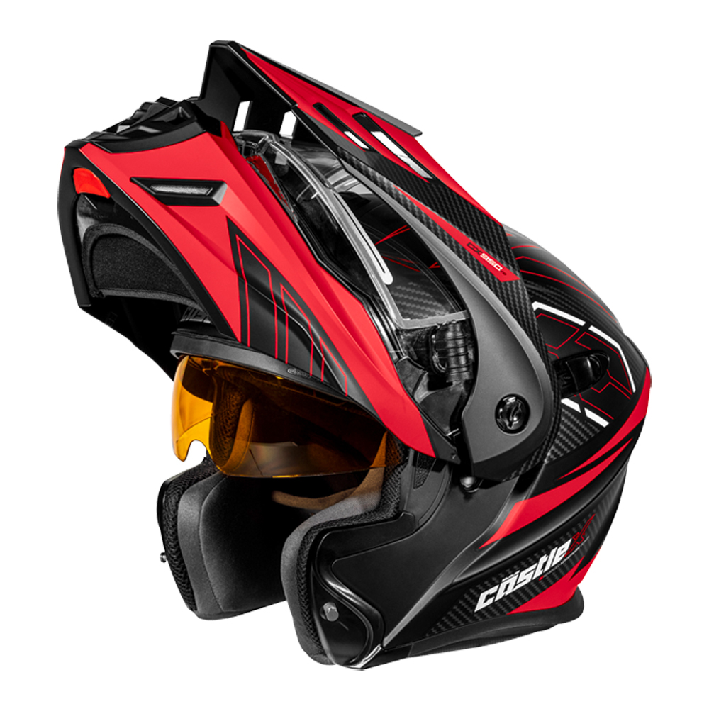 Adult Castle X CX950 V2 Dual Sport Modular Snowmobile Helmet Dual Lens Shield - Picture 18 of 54