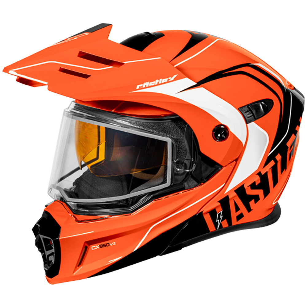 Adult Castle X CX950 V2 Dual Sport Modular Snowmobile Helmet Dual Lens Shield - Picture 41 of 54