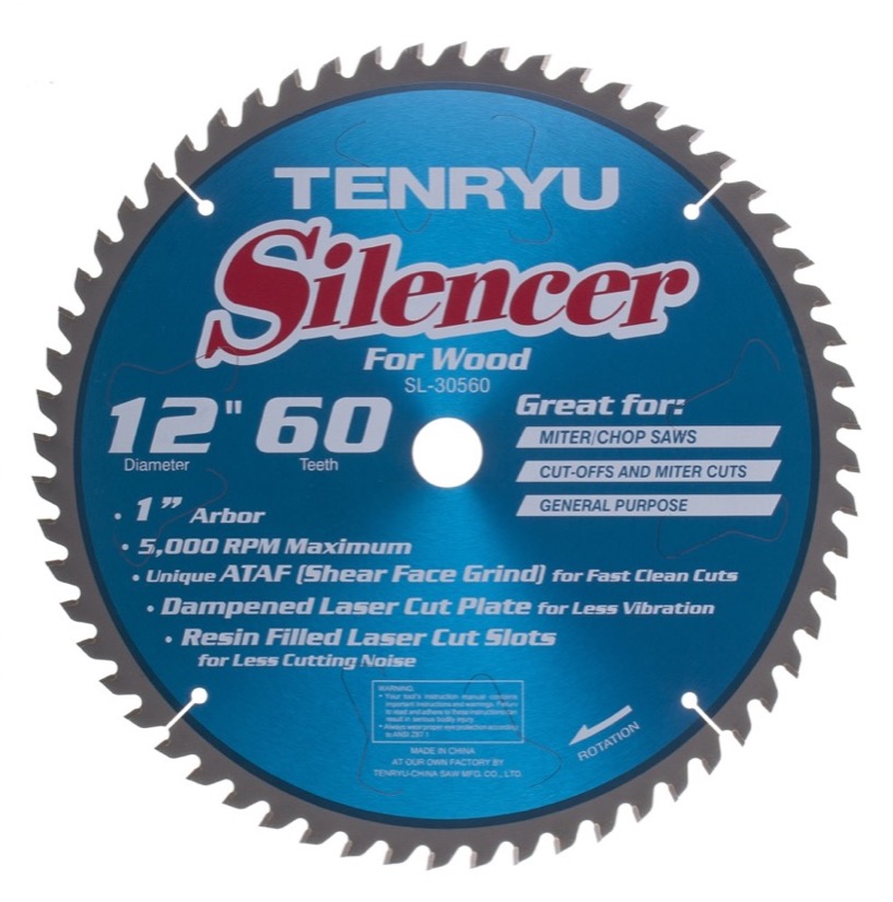 Tenryu PT-30560 12/" 60t carbide wood blade