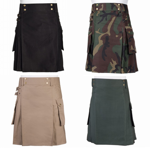 With Pockets Size 30-50 Men/'s Camo Utility Combat Kilt Punk Goth Style